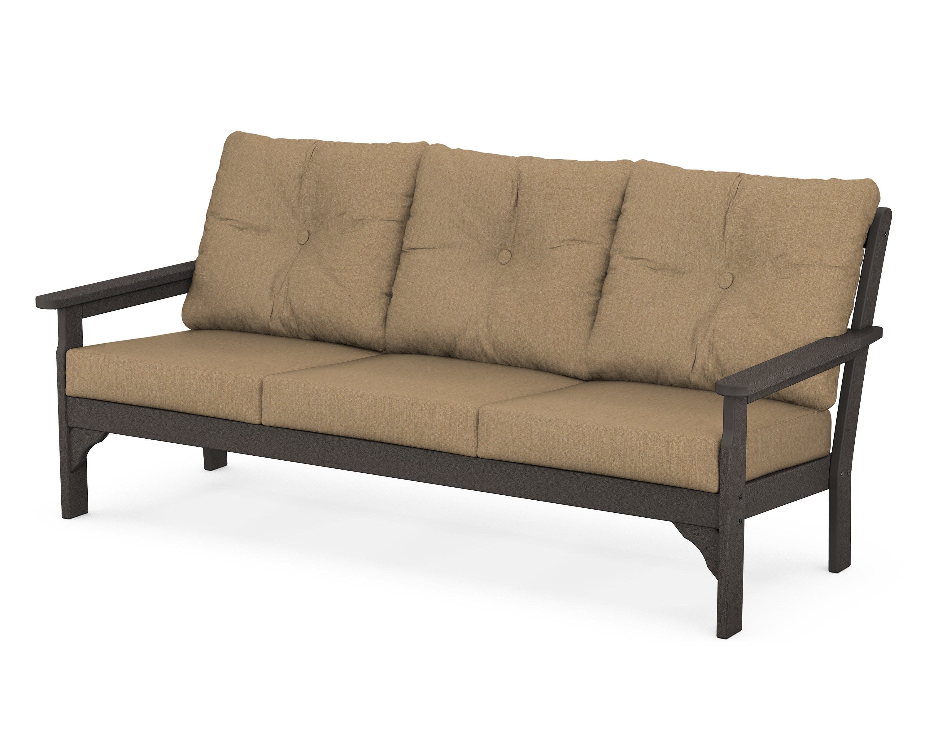 Vineyard Deep Seating Sofa in Vintage Coffee / Sesame