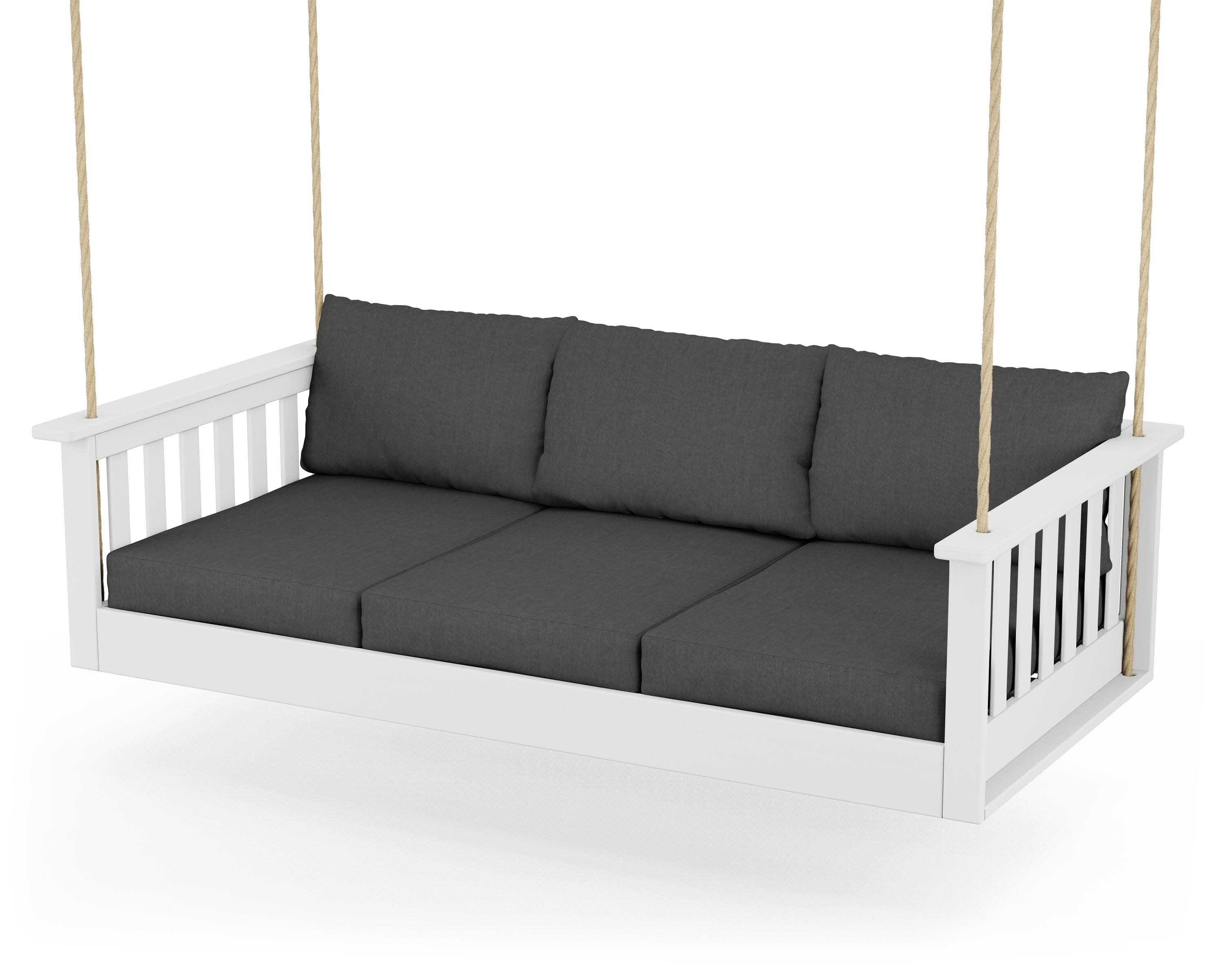 Vineyard Daybed Swing in White / Spectrum Carbon