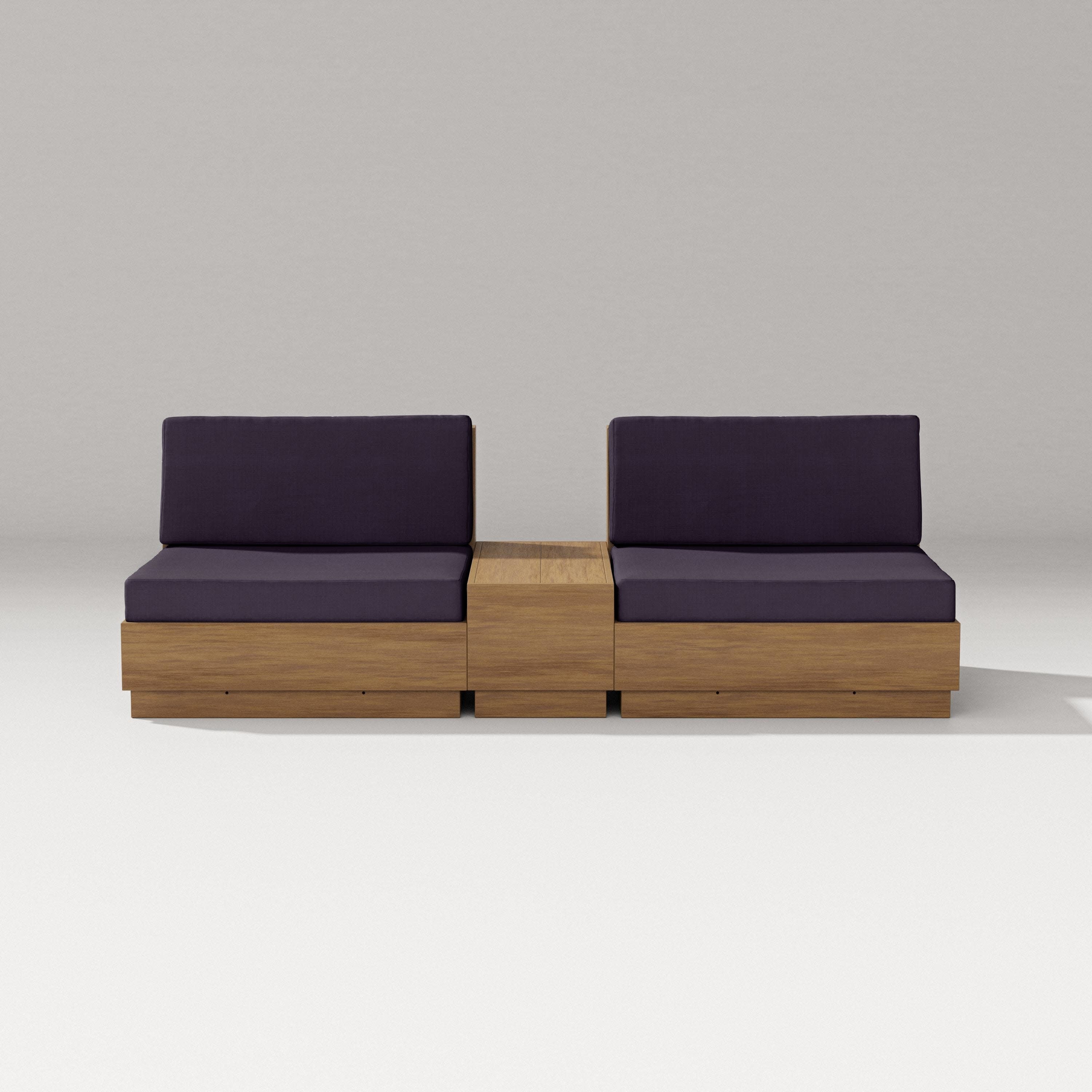 Elevate Lounge Chair Set in Natural / Navy Linen