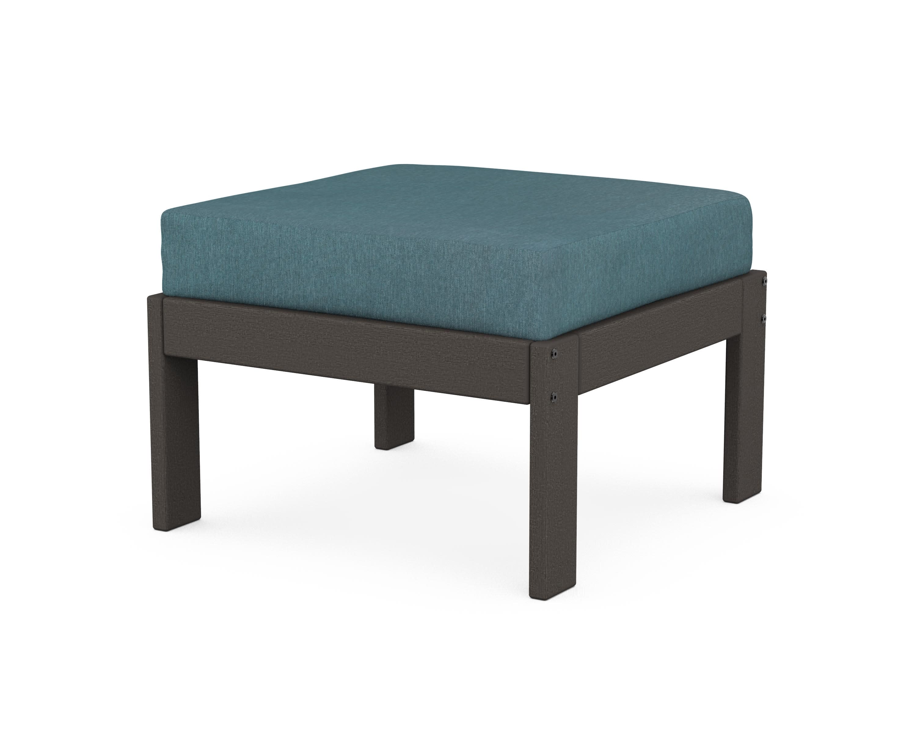 Vineyard Modular Ottoman in Vintage Coffee / Ocean Teal
