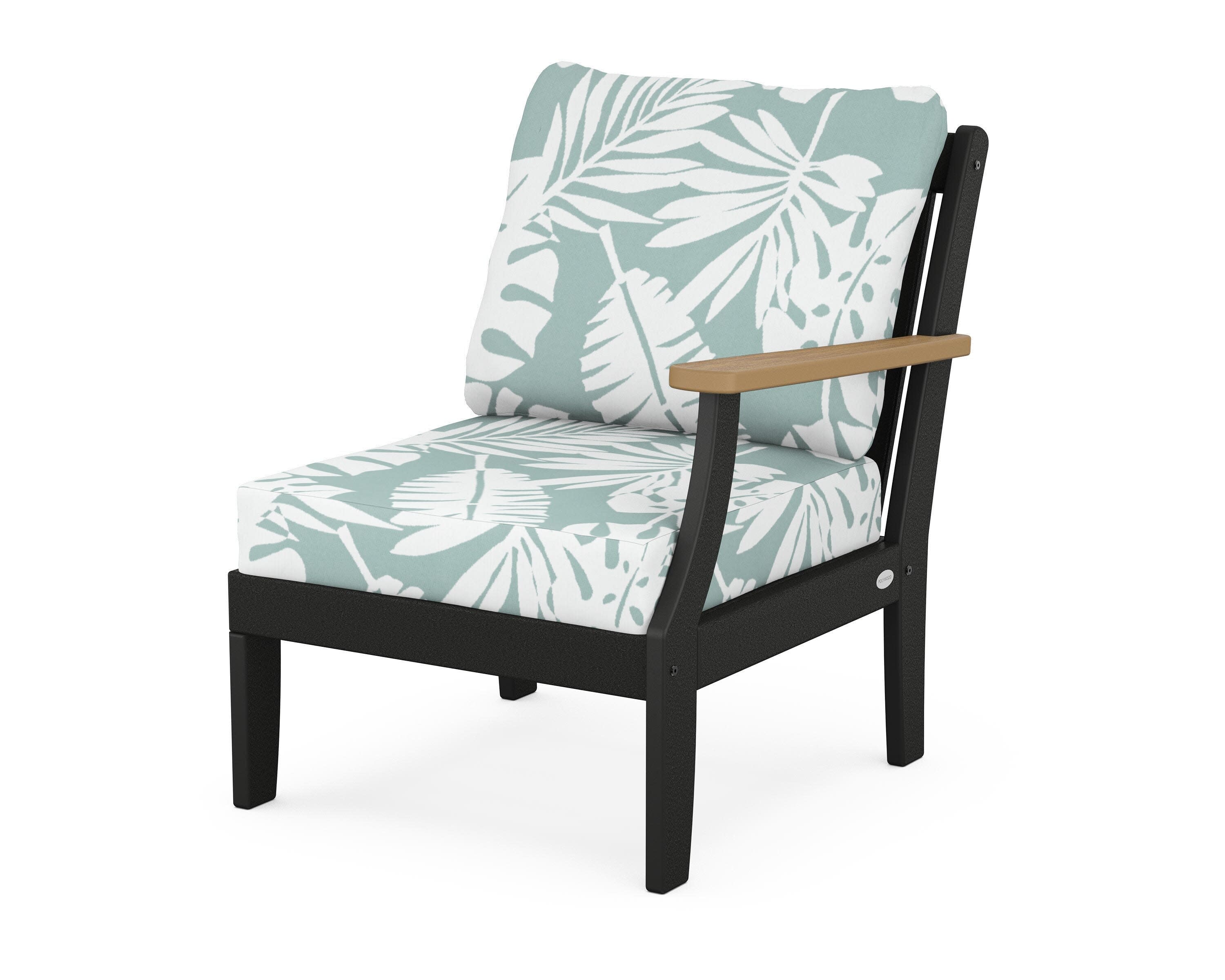 Braxton Modular Right Arm Chair in Black / Natural / Leaf Glacier Spa