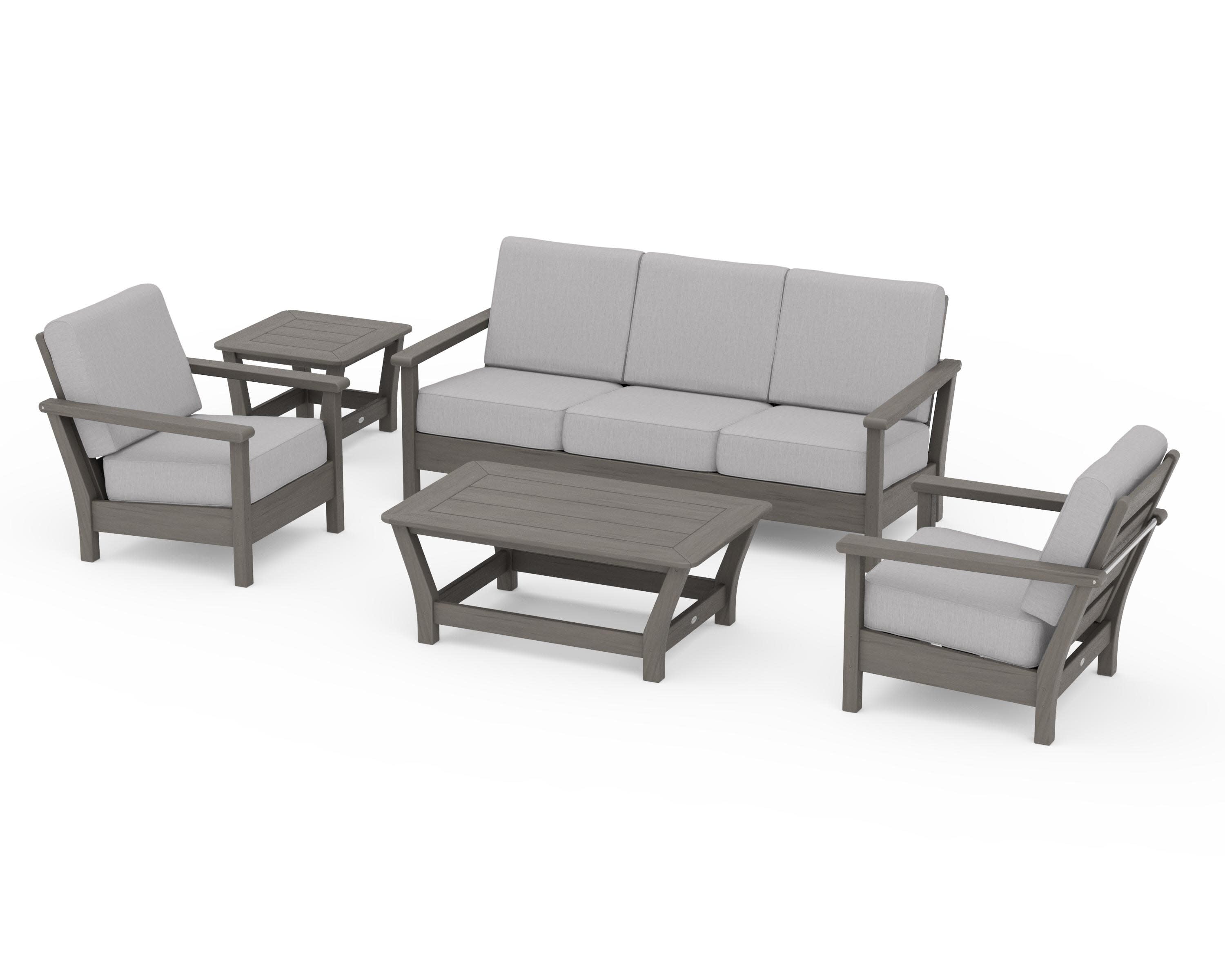 Harbour 5-Piece Deep Seating Set in Driftwood / Granite