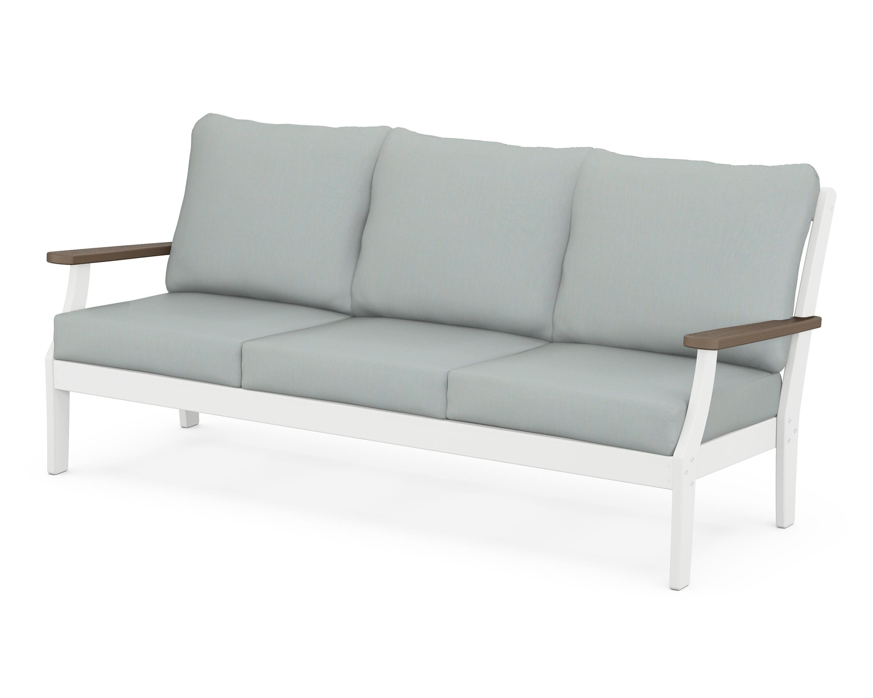 Braxton Deep Seating Sofa in White / Kona / Spa
