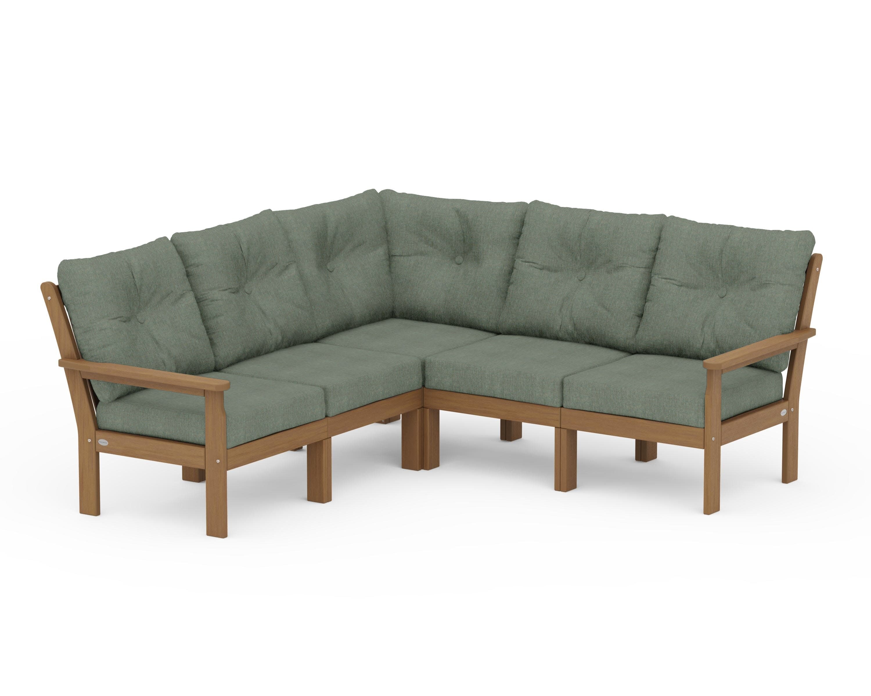 Vineyard 5-Piece Sectional in Natural / Cast Sage