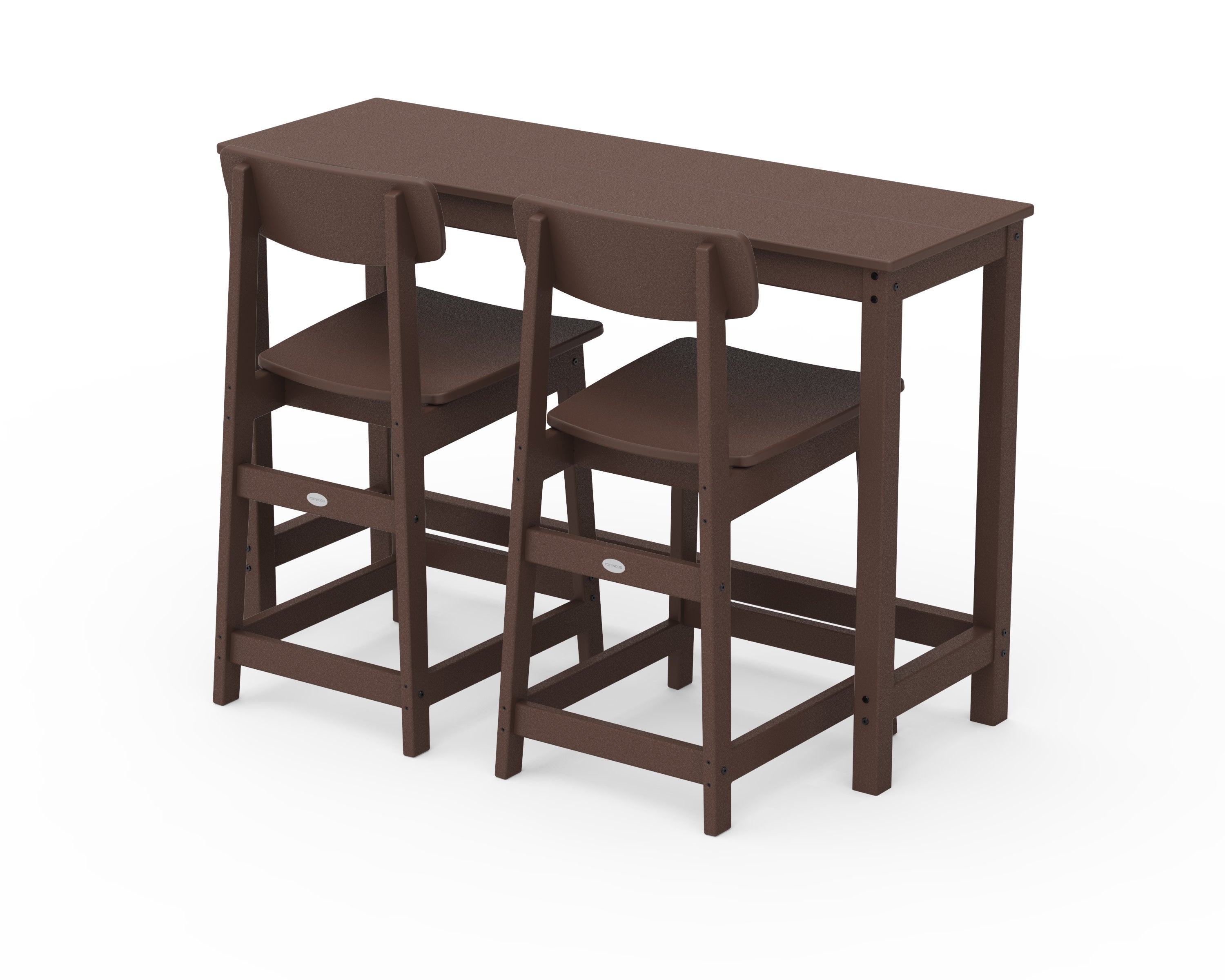 Modern Studio Urban Counter Chair 3-Piece Balcony Set in Mahogany