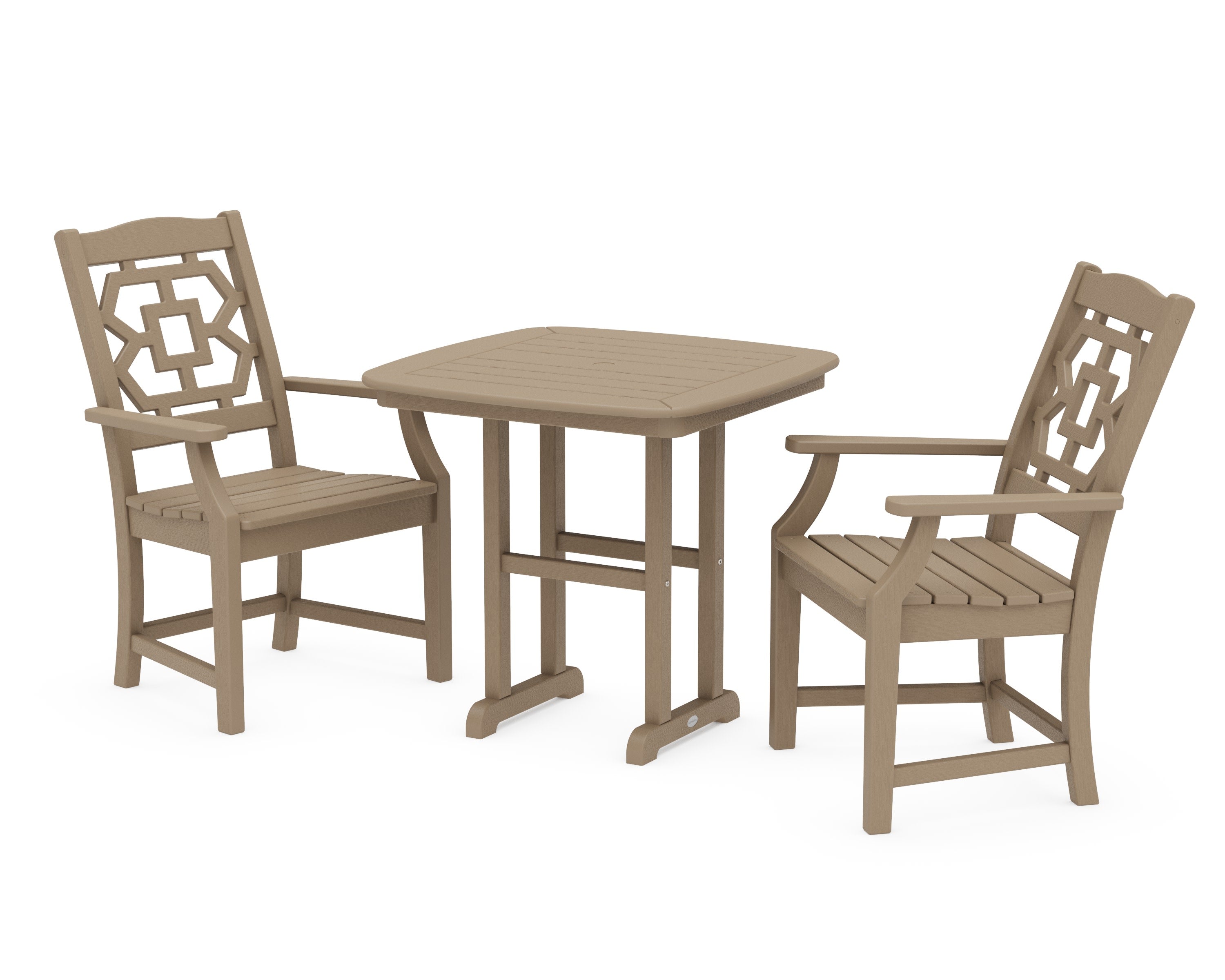 Chinoiserie 3-Piece Dining Set in Vintage Sahara