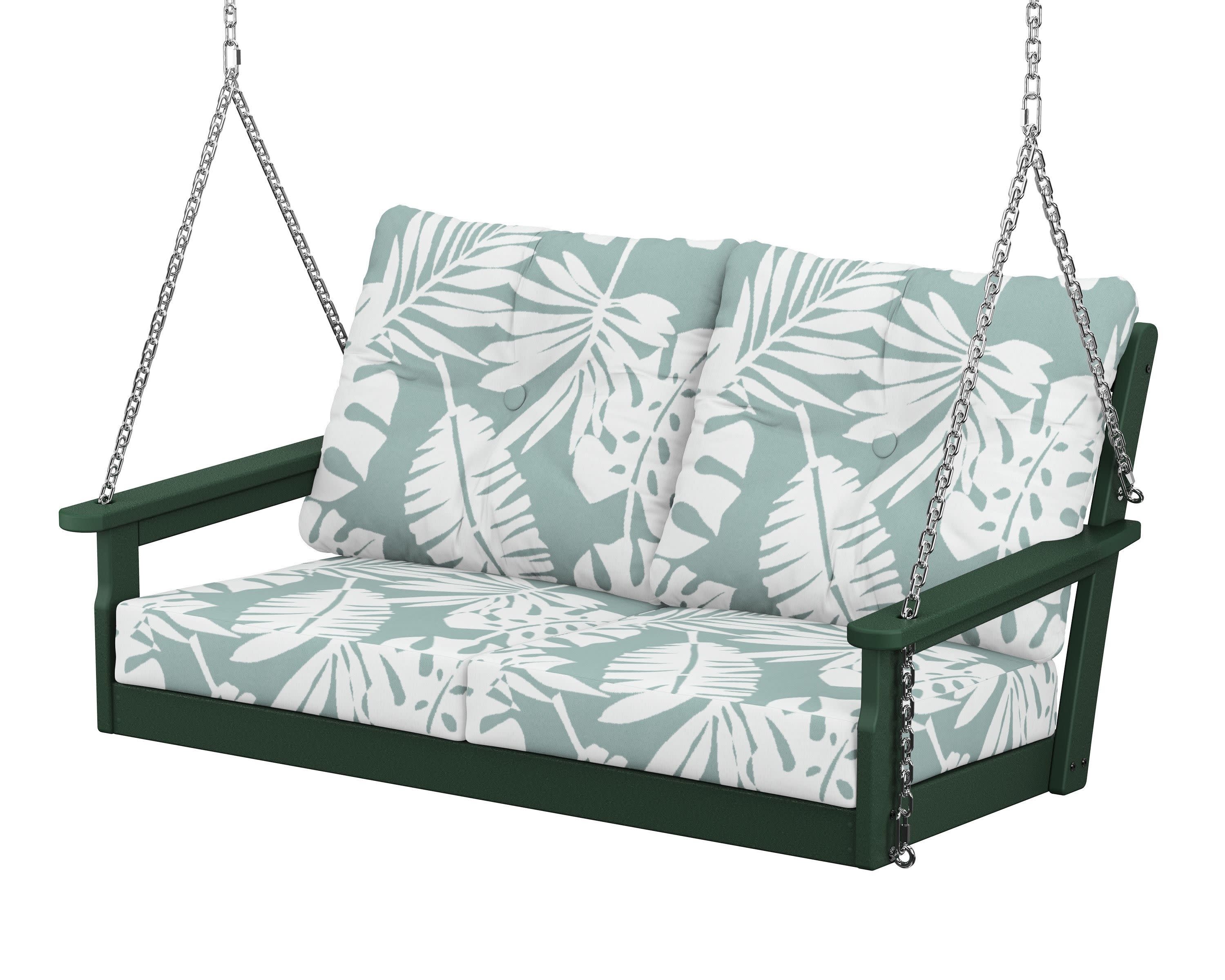 Vineyard Deep Seating Swing in Green / Leaf Glacier Spa