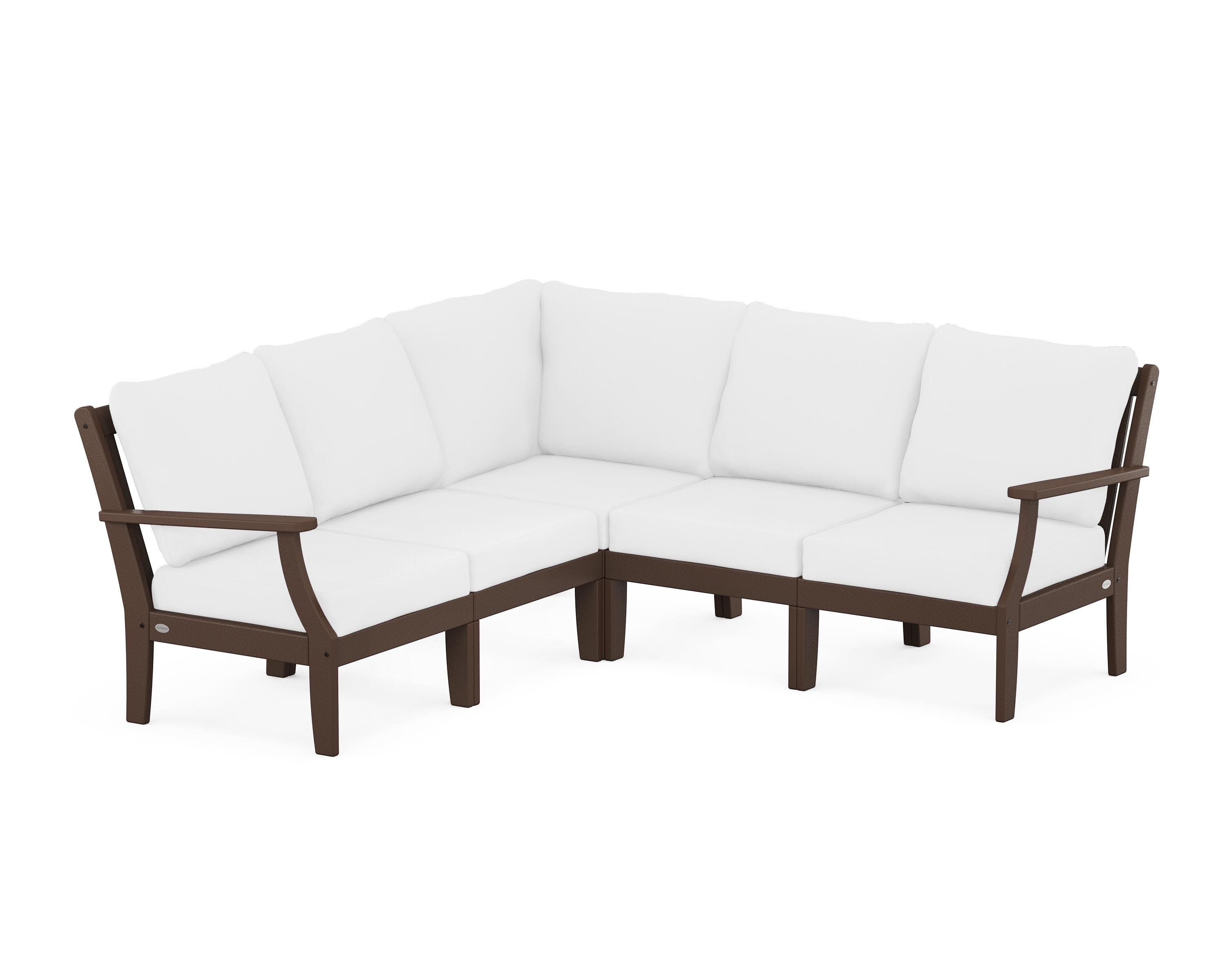 Braxton Modular 5-Piece Deep Seating Set in Mahogany / Natural