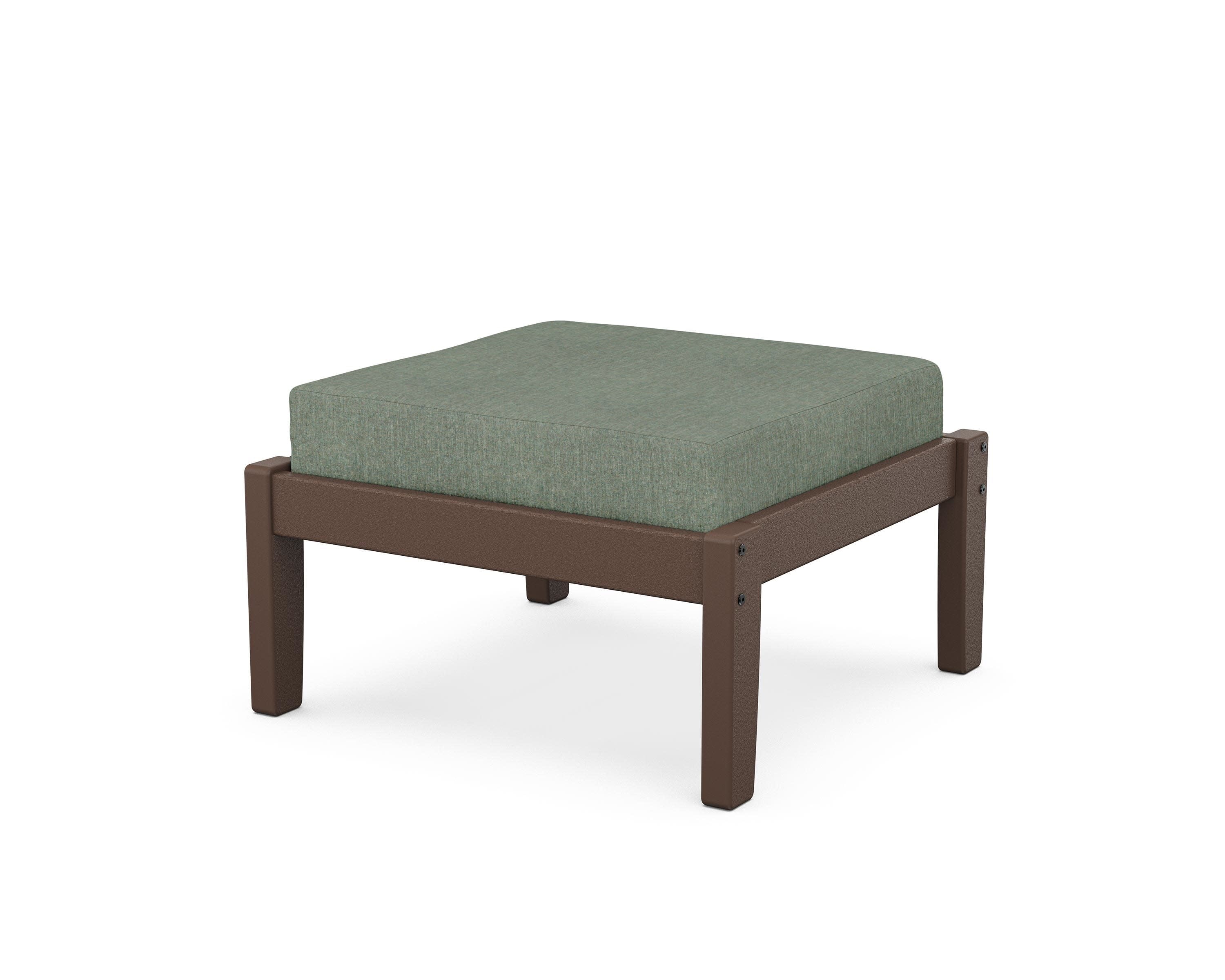 Deep Seating Ottoman in Mahogany / Cast Sage