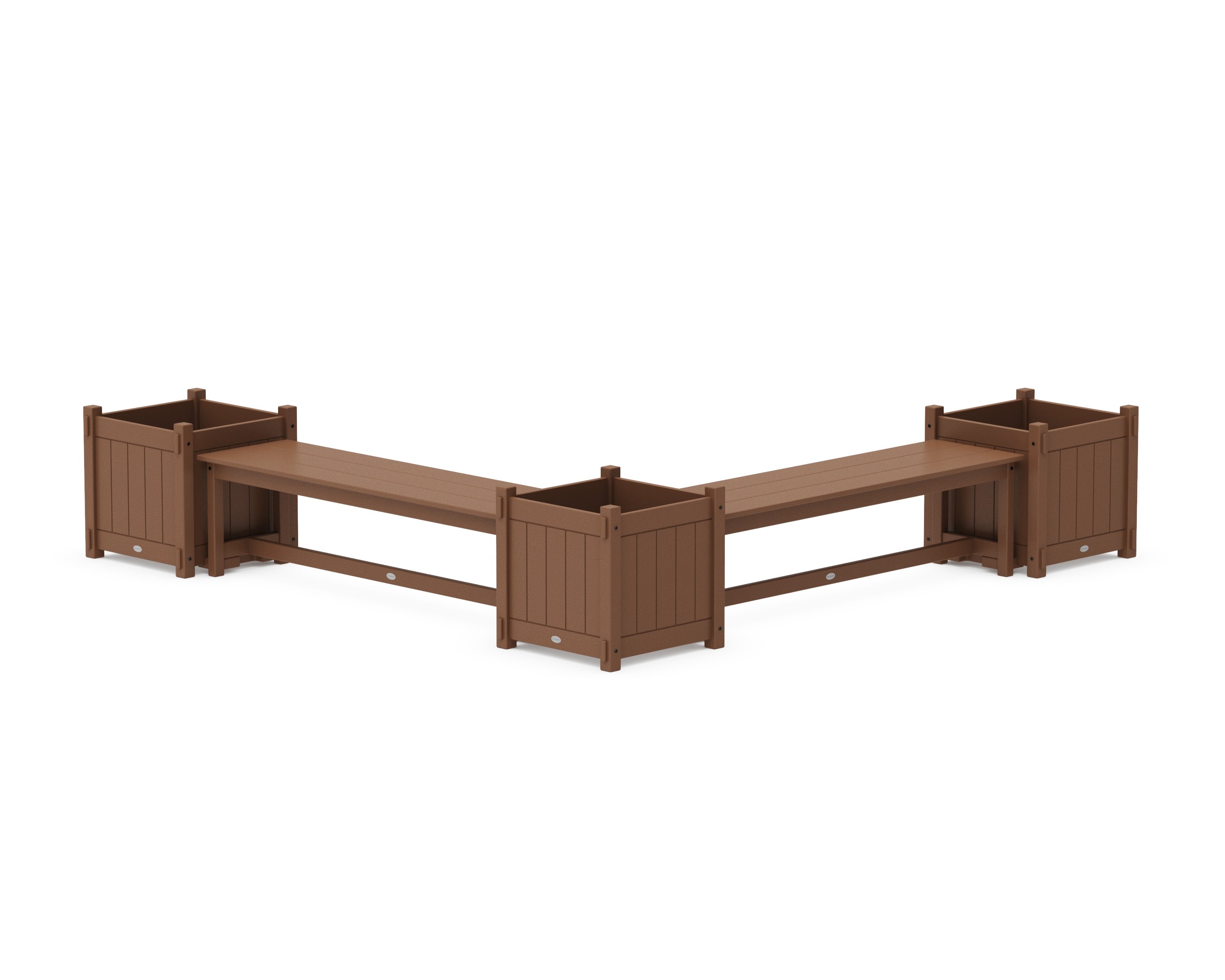 60" Vineyard L- Shaped Planter Bench Corner Set - Large in Teak