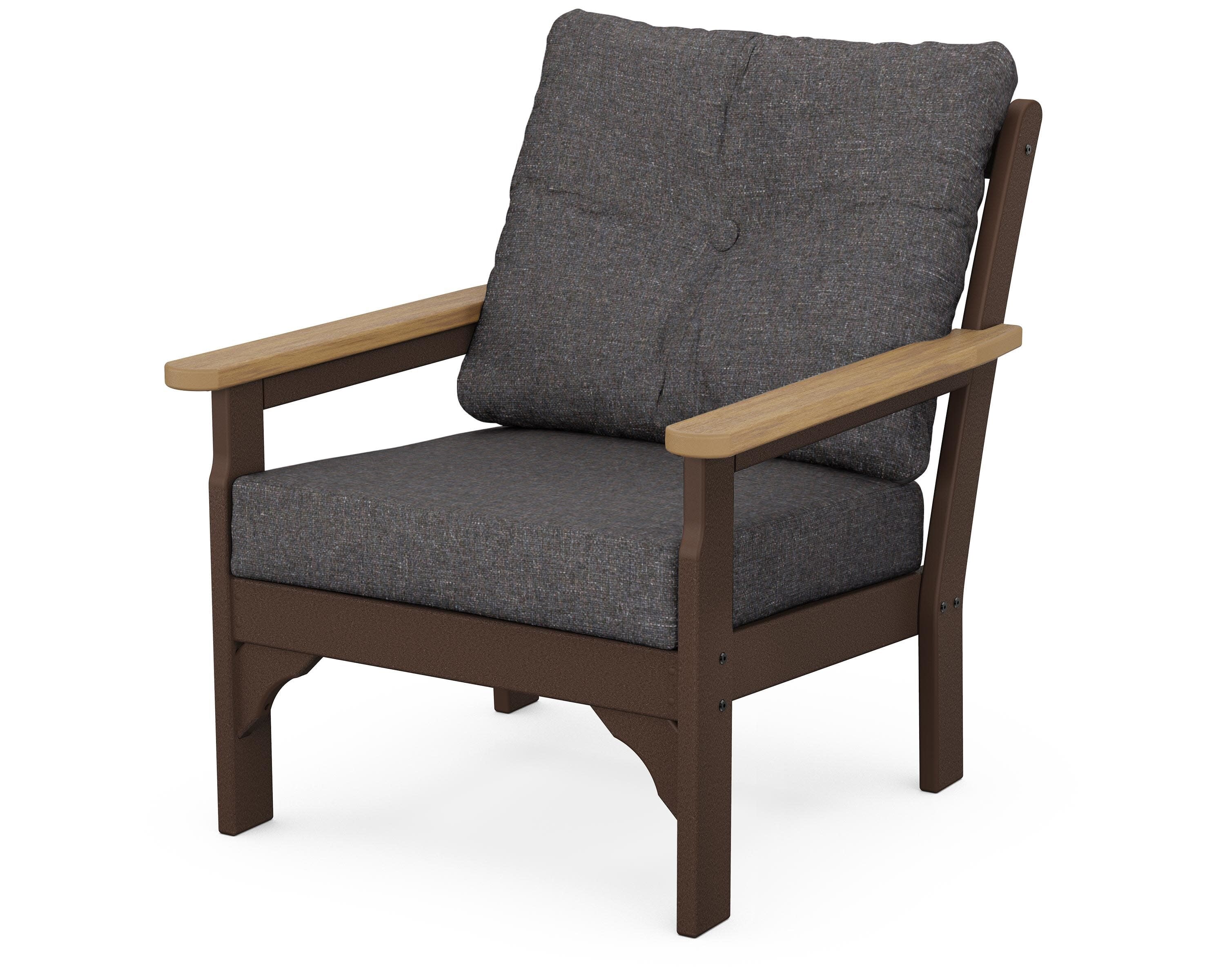 Vineyard Deep Seating Chair in Mahogany / Natural / Ash Charcoal