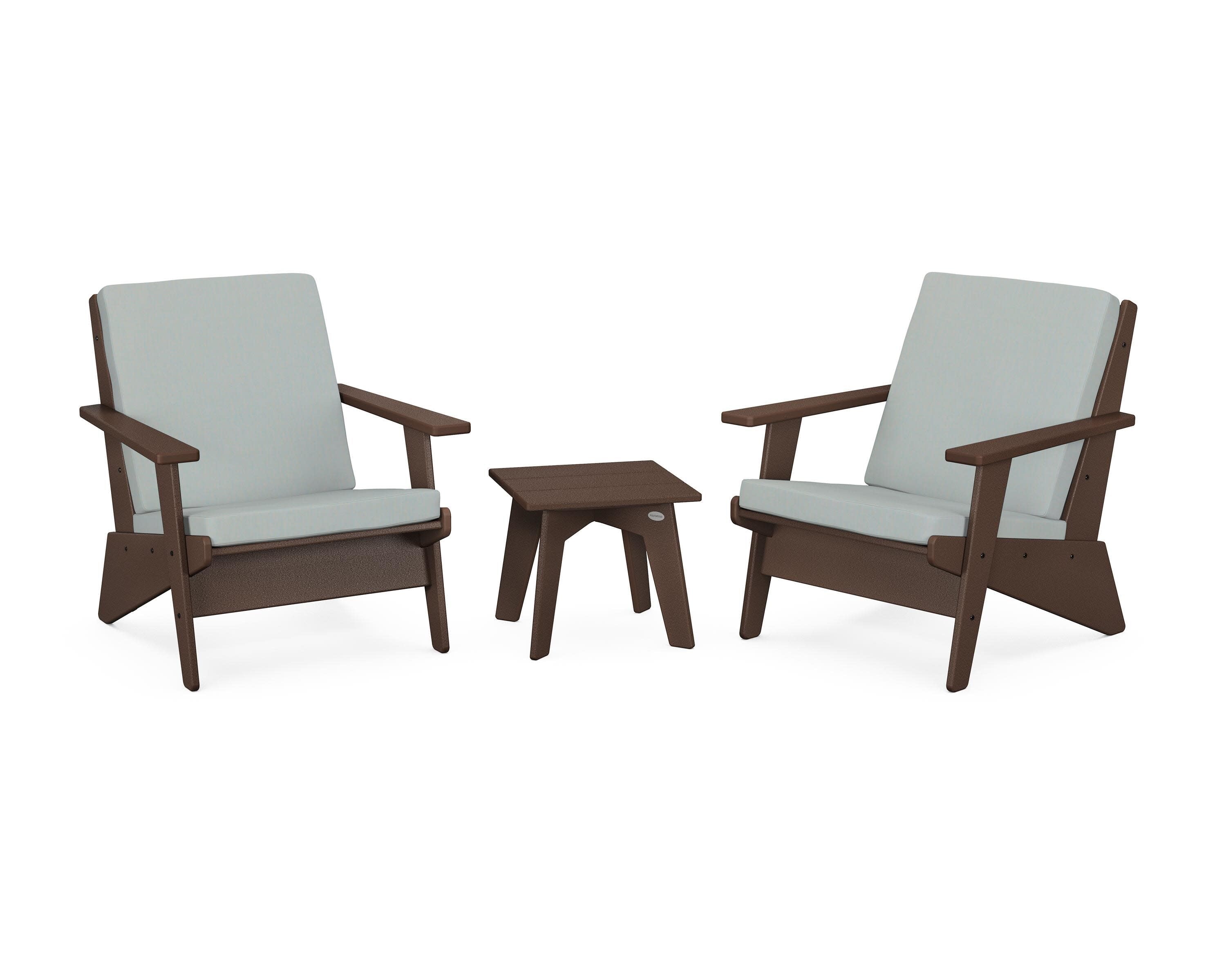 Riviera Modern Lounge 3-Piece Set in Mahogany / Spa