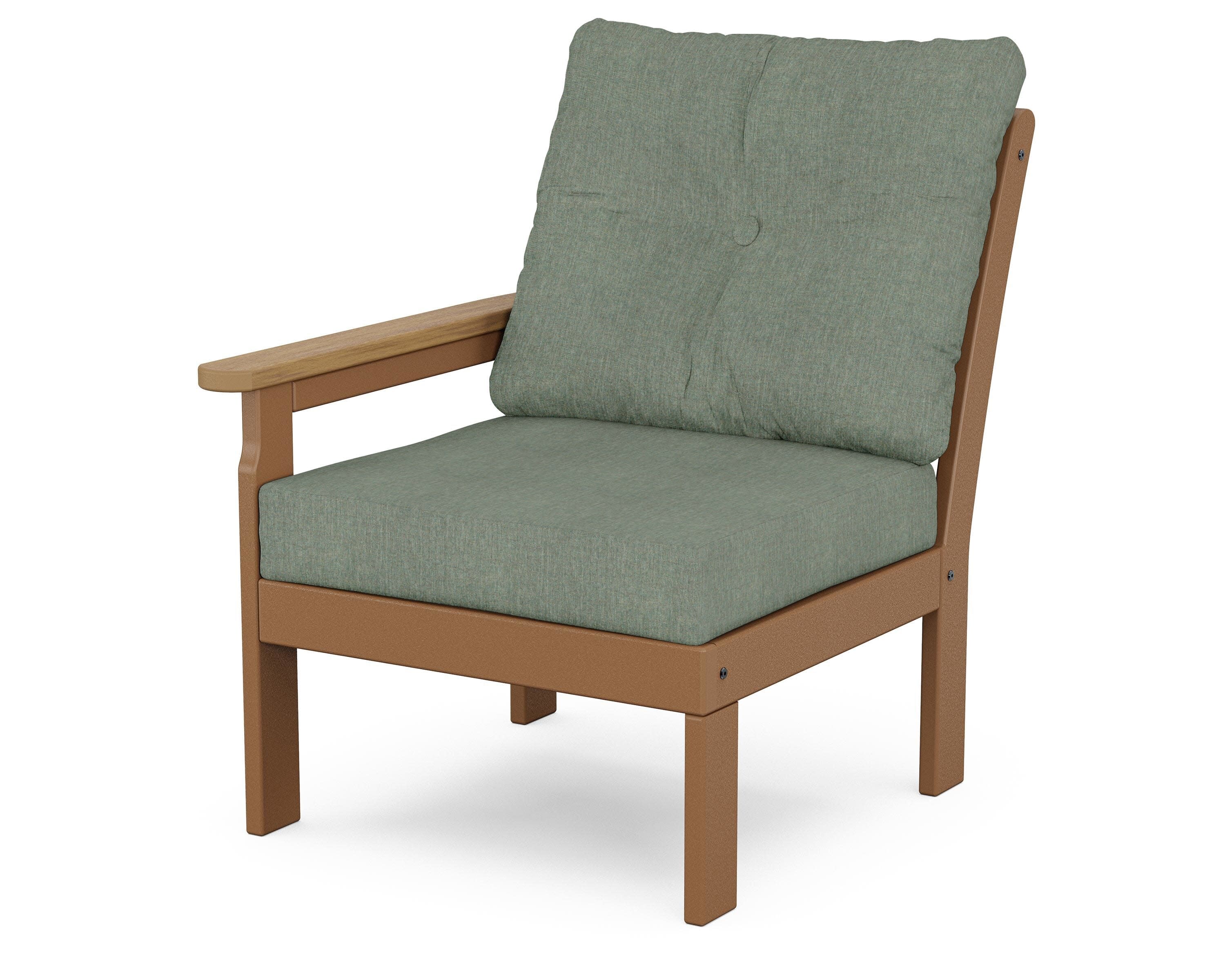 Vineyard Modular Left Arm Chair in Teak / Natural / Cast Sage