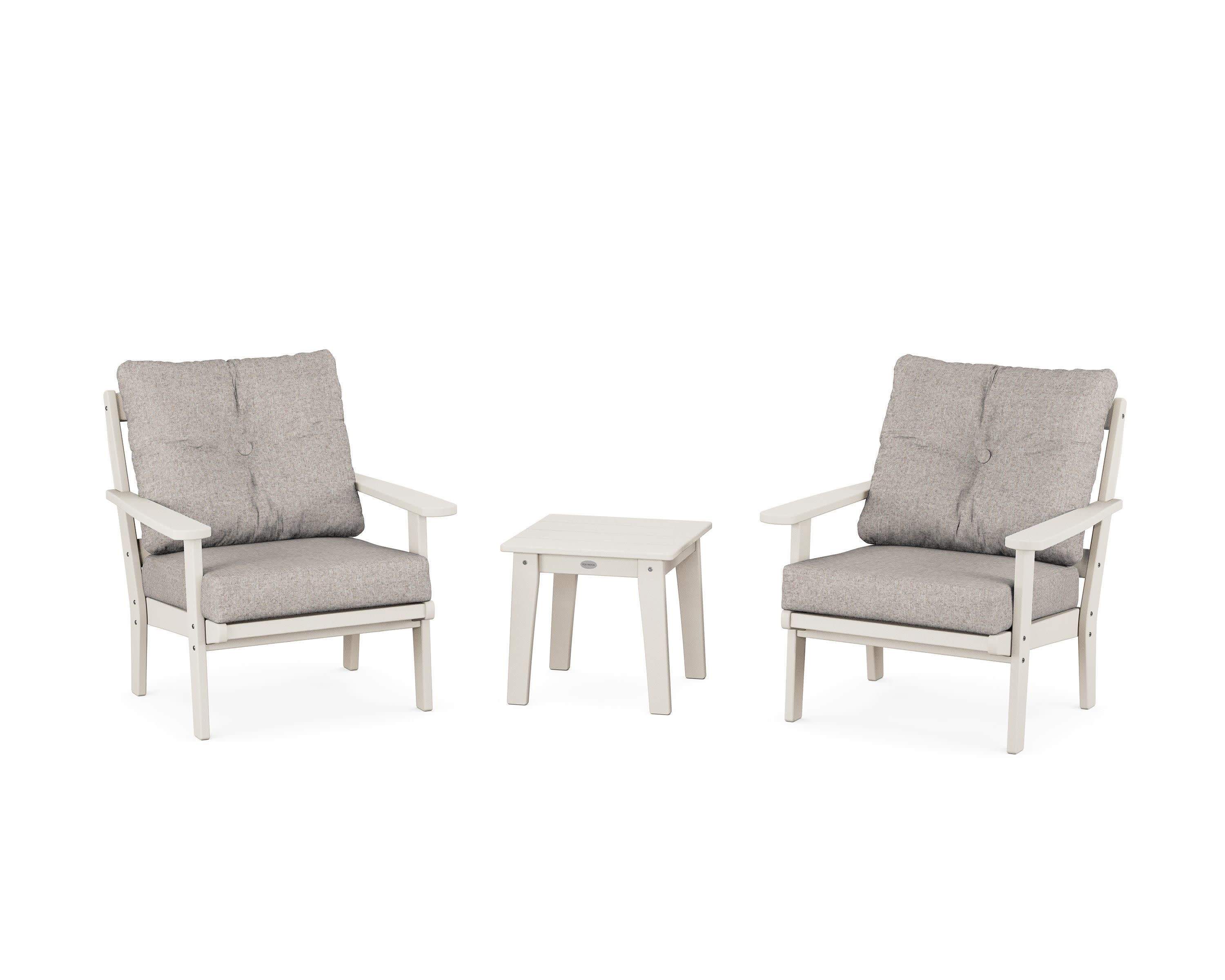 Mission 3-Piece Deep Seating Set in Sand / Weathered Tweed