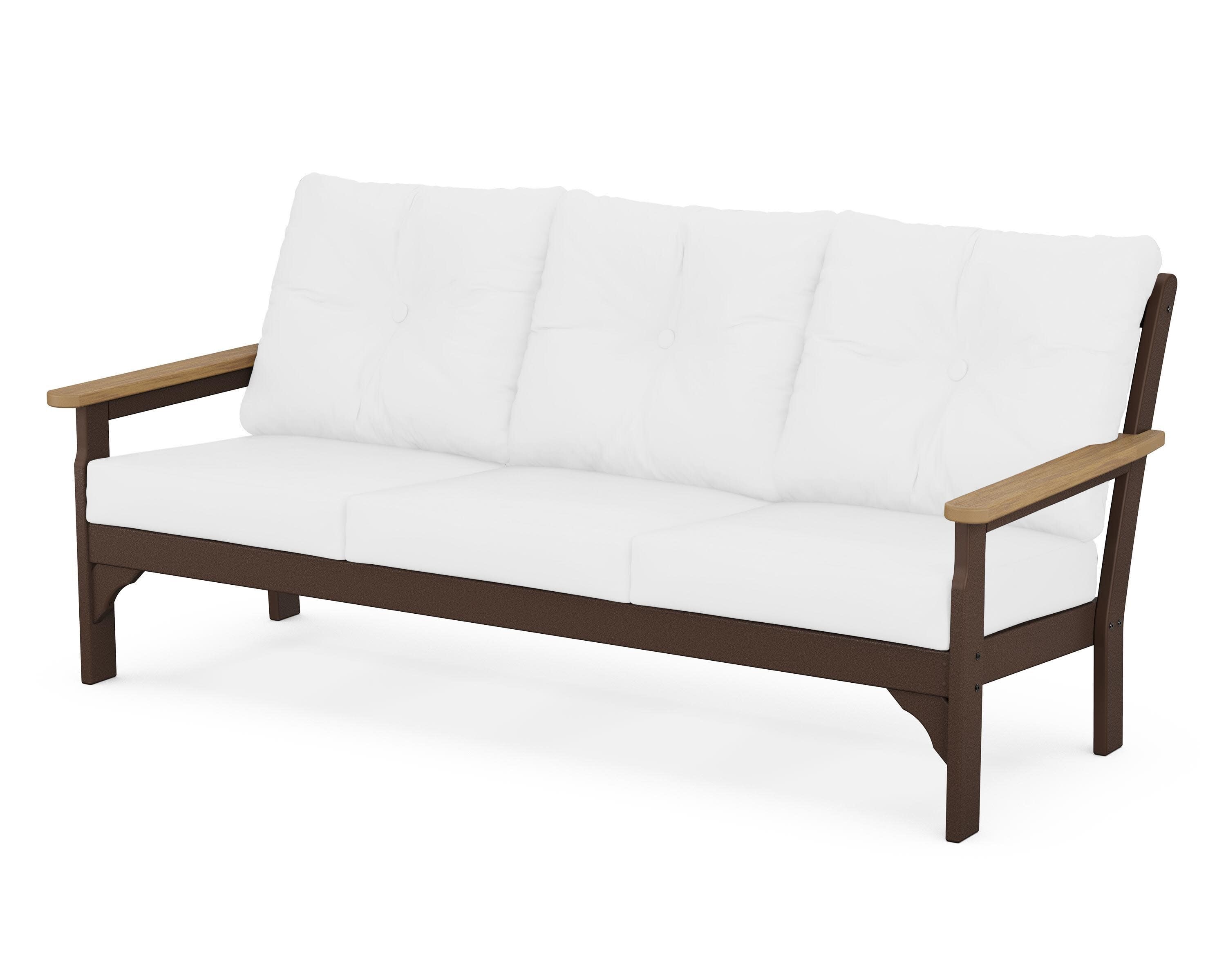 Vineyard Deep Seating Sofa in Mahogany / Natural / Natural