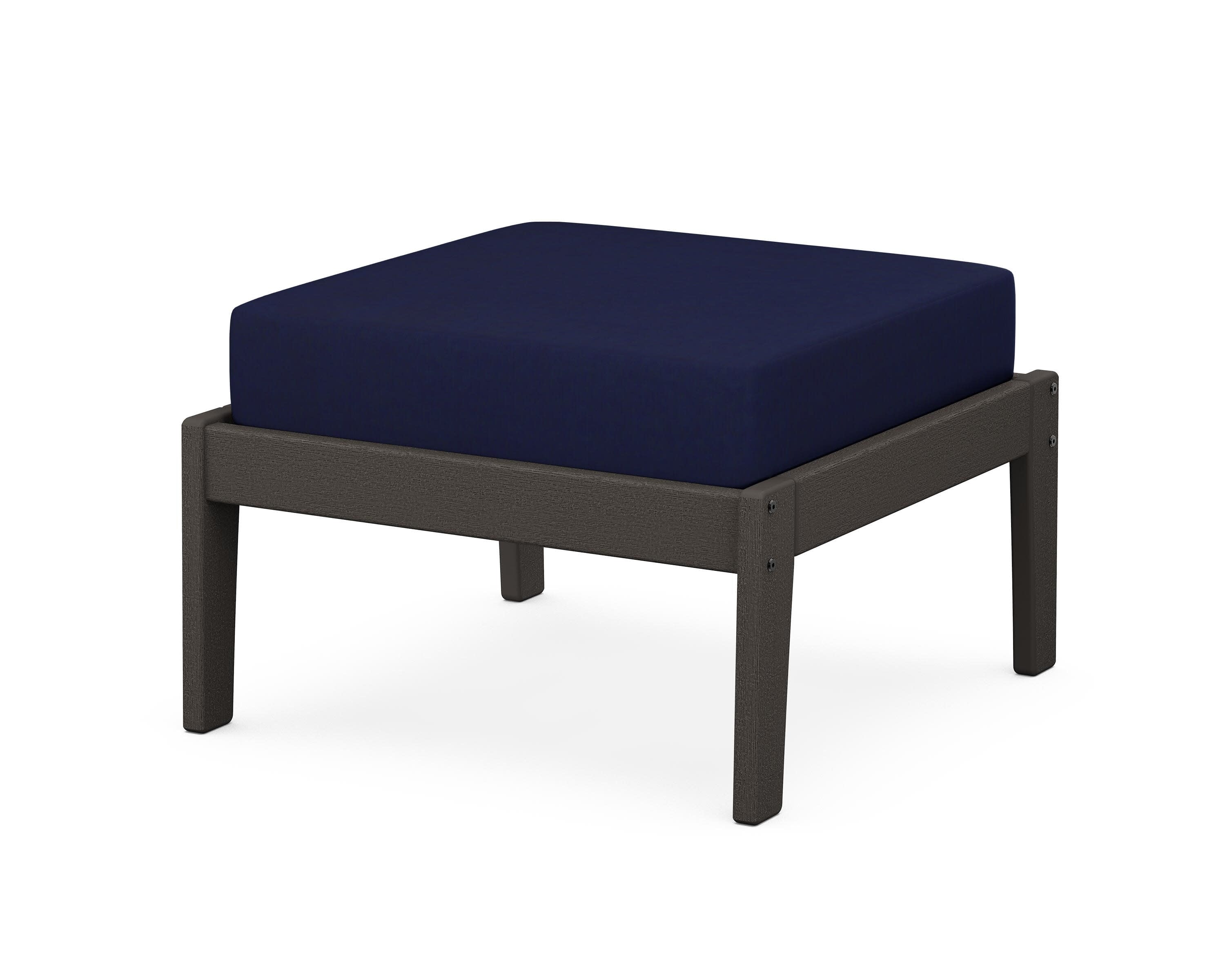 Deep Seating Ottoman in Vintage Coffee / Navy