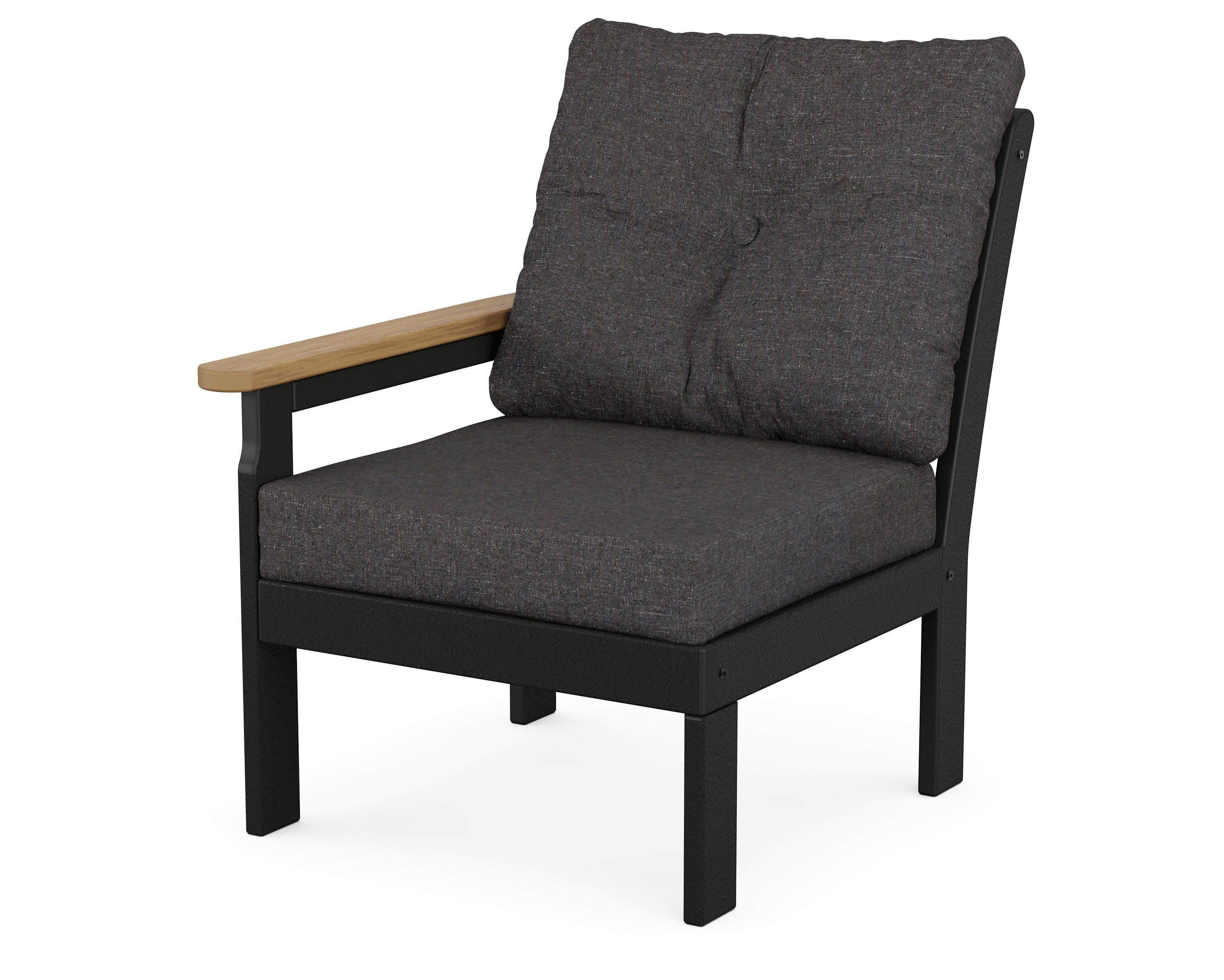 Vineyard Modular Left Arm Chair in Black / Natural / Ash Charcoal