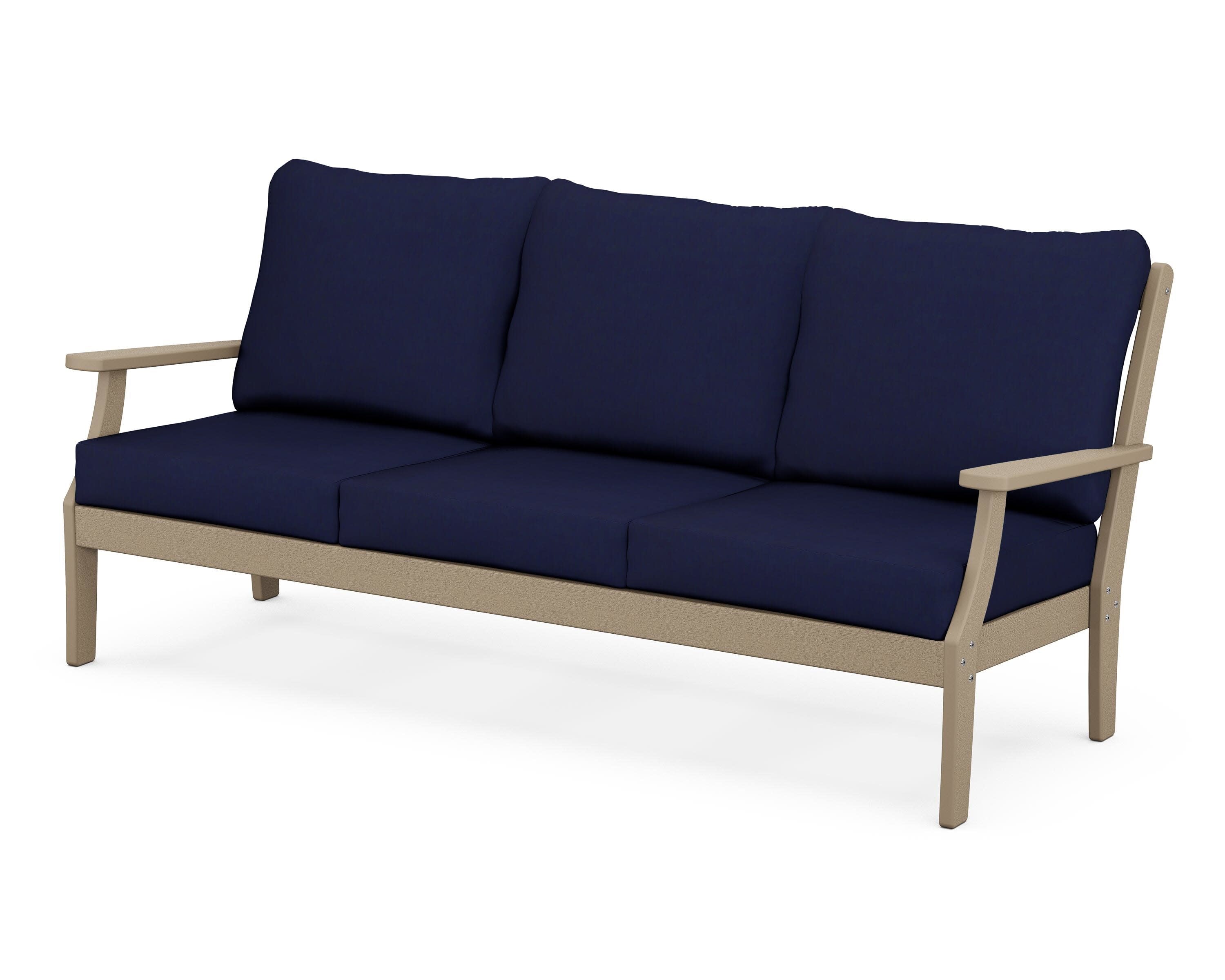 Braxton Deep Seating Sofa in Vintage Sahara / Navy