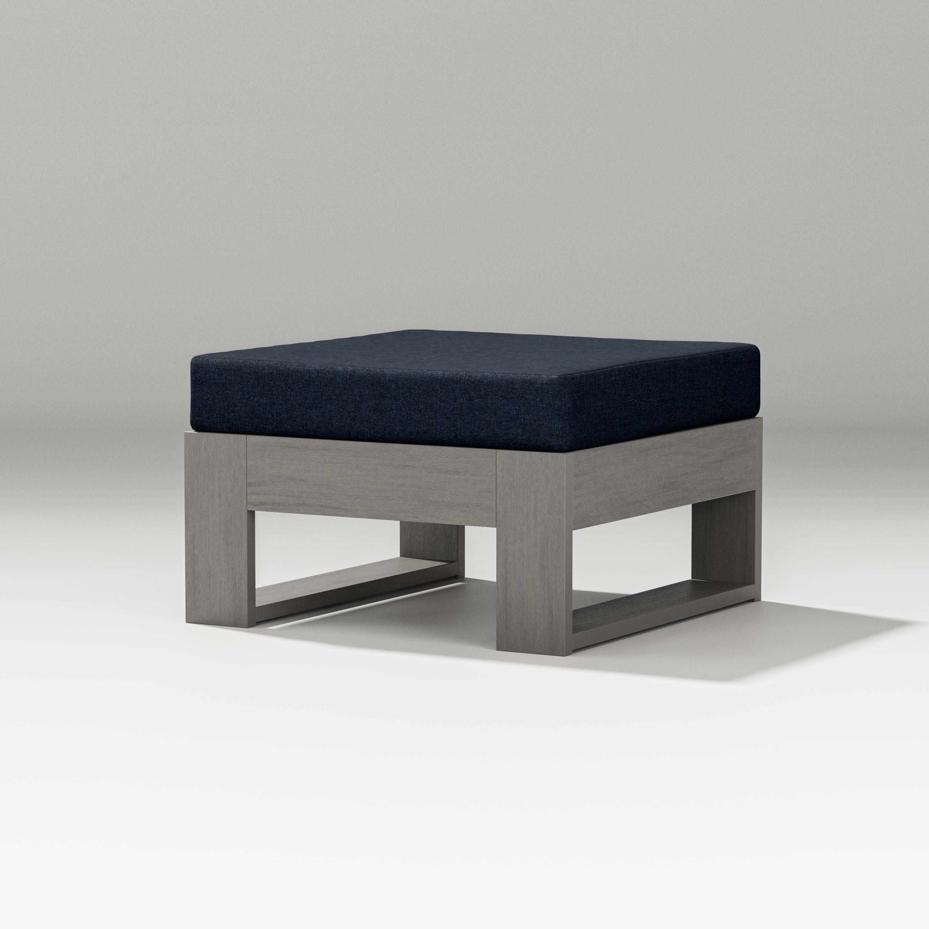 Latitude Lounge Ottoman in Driftwood / Marine Indigo