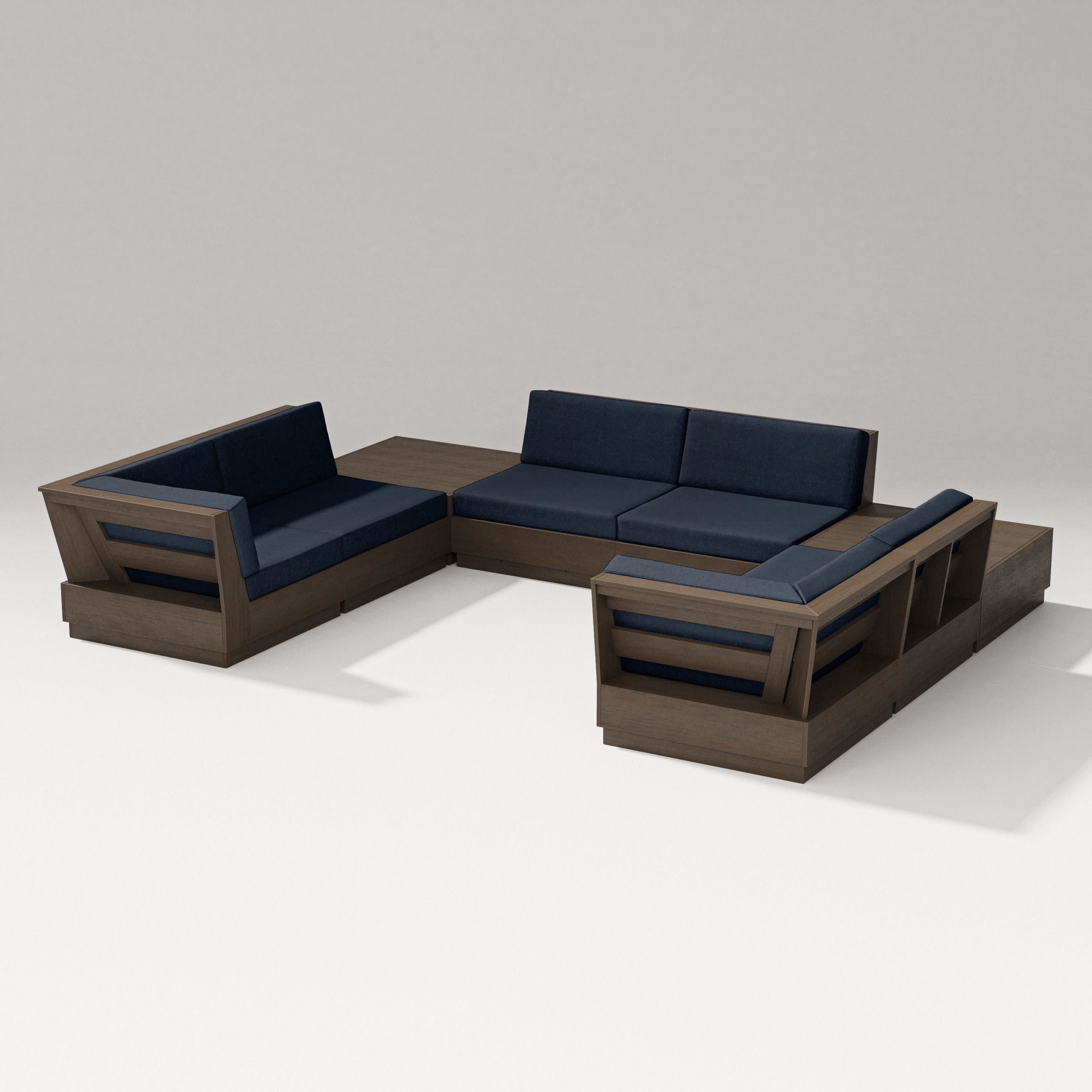 Elevate 8-Piece U-Shaped Sectional in Kona / Marine Indigo