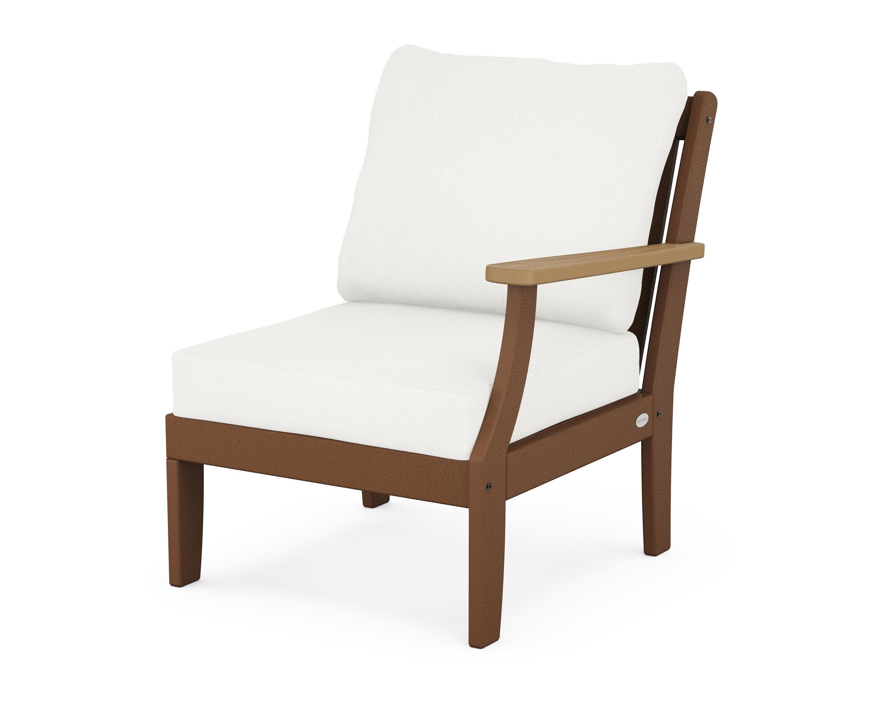 Braxton Modular Right Arm Chair in Teak / Natural / Natural Linen