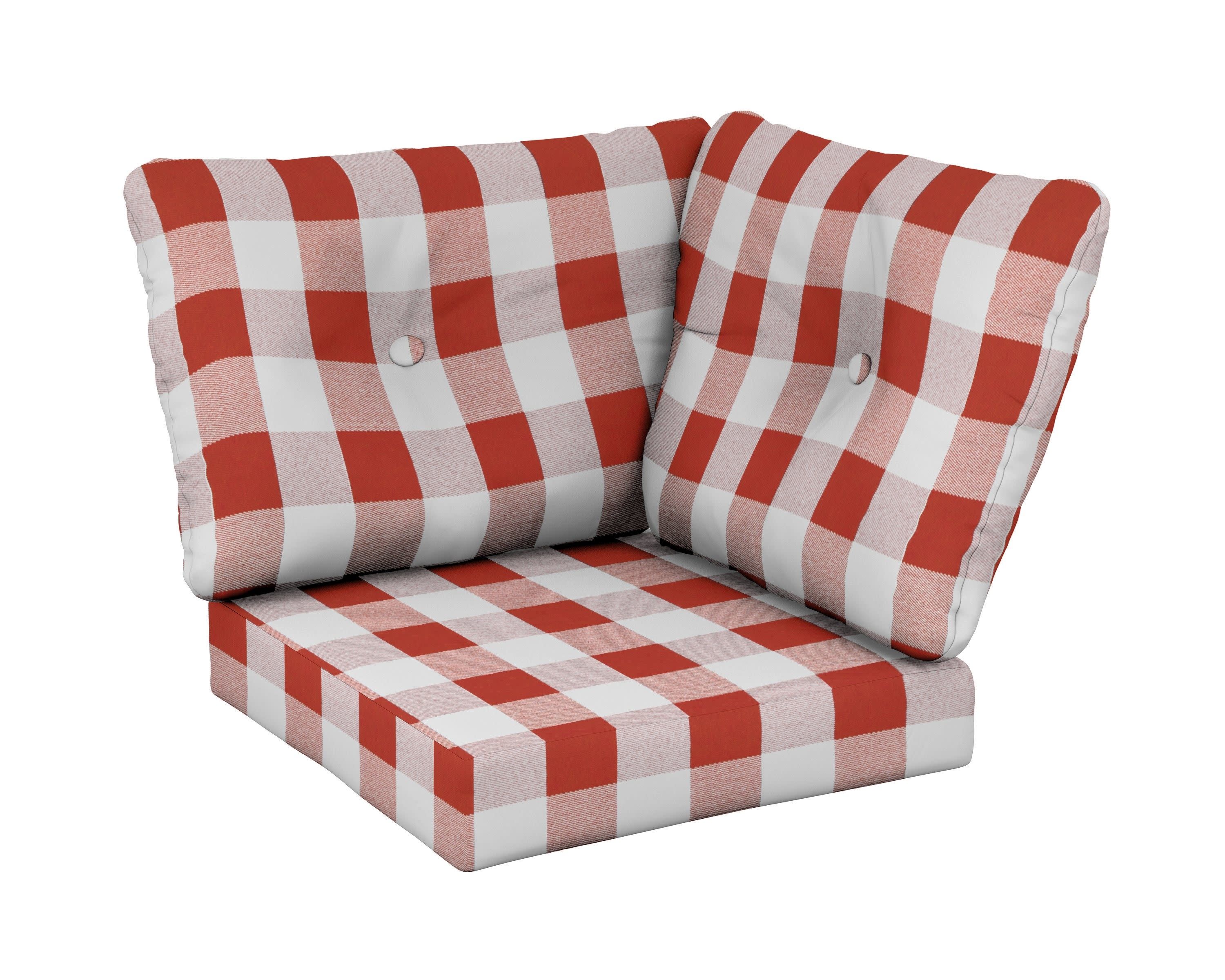 Modular Corner Cushion in Buffalo Plaid Crimson