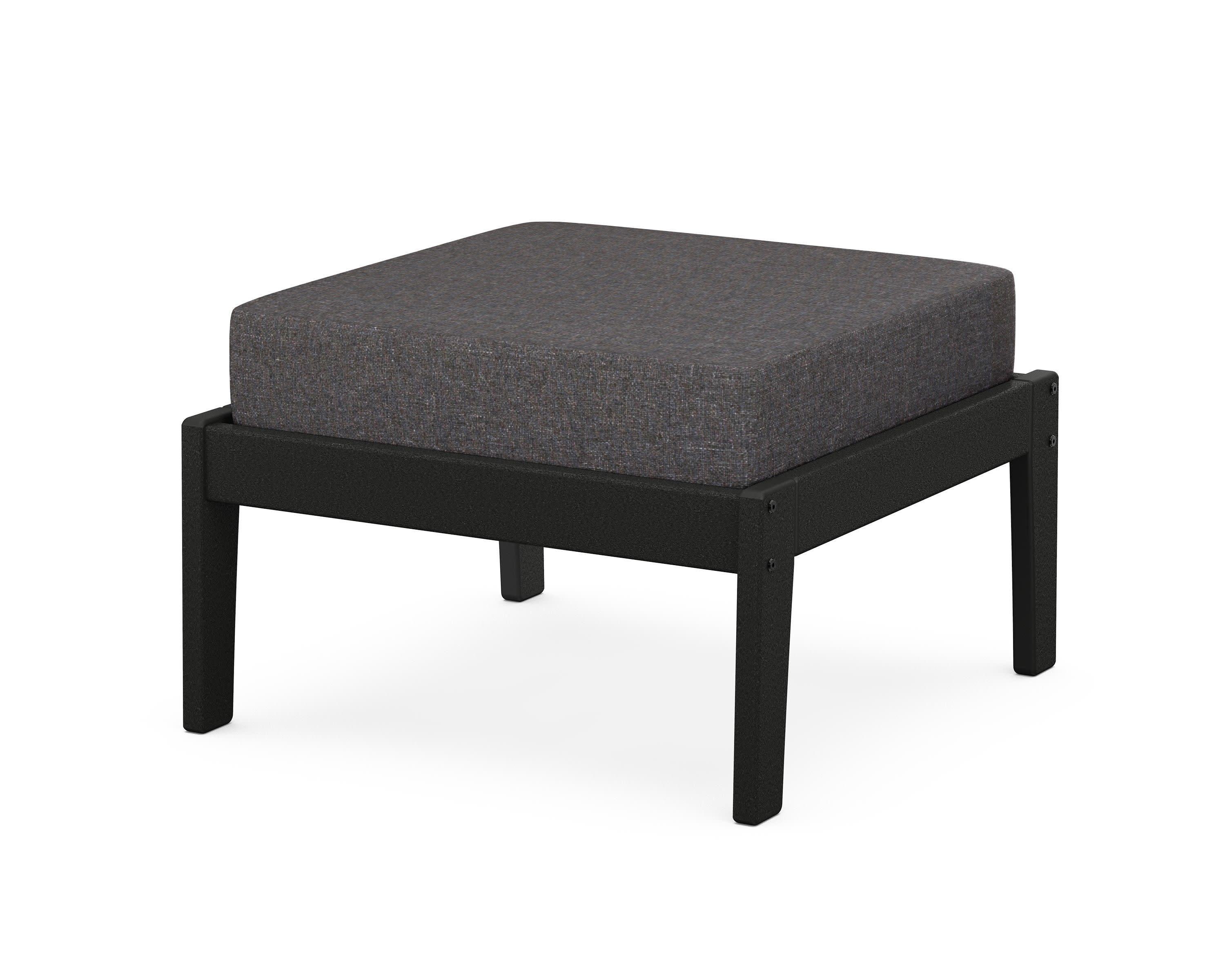 Deep Seating Ottoman in Black / Ash Charcoal