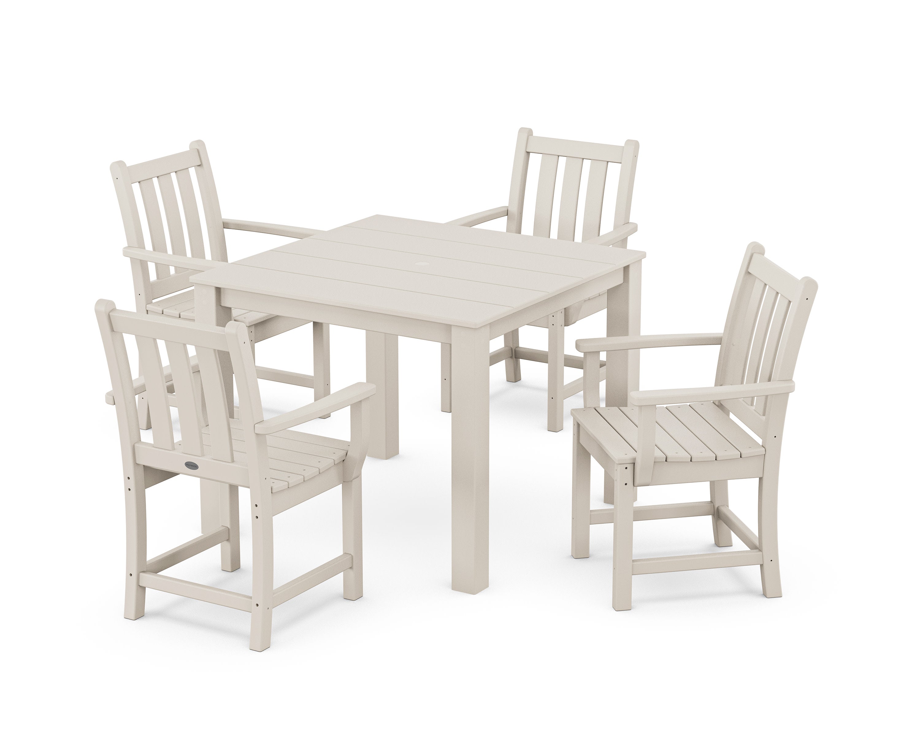 Traditional Garden 5-Piece Parsons Dining Set in Sand