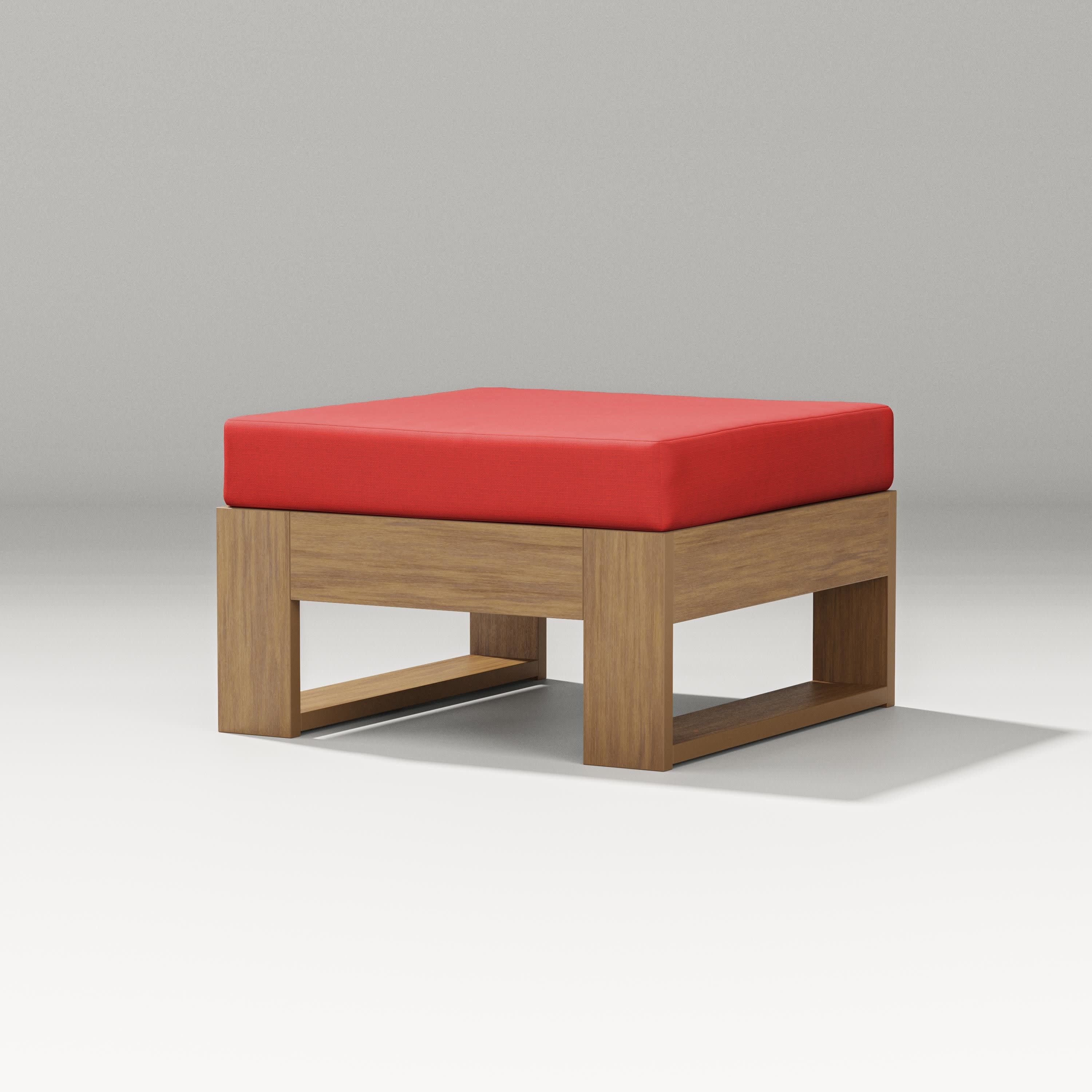 Latitude Lounge Ottoman in Natural / Crimson Linen