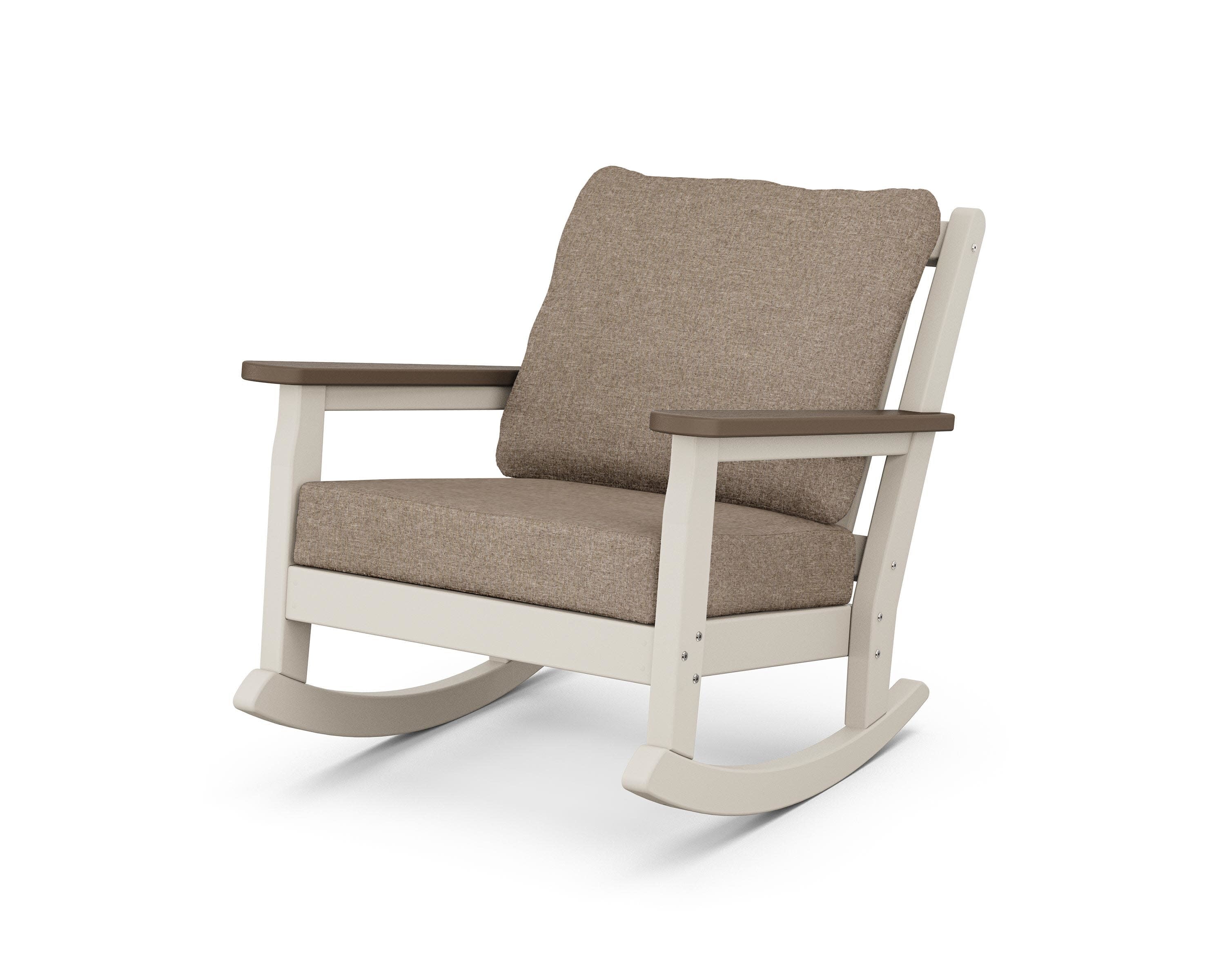 Chippendale Deep Seating Rocking Chair in Sand / Kona / Spiced Burlap