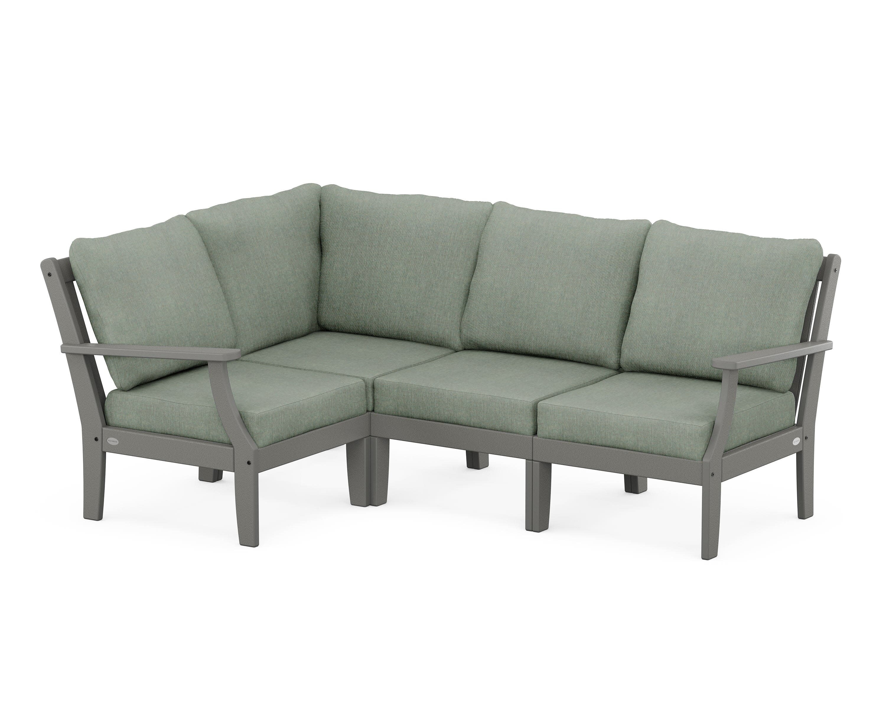Braxton Modular 4-Piece Deep Seating Set in Slate Grey / Cast Sage
