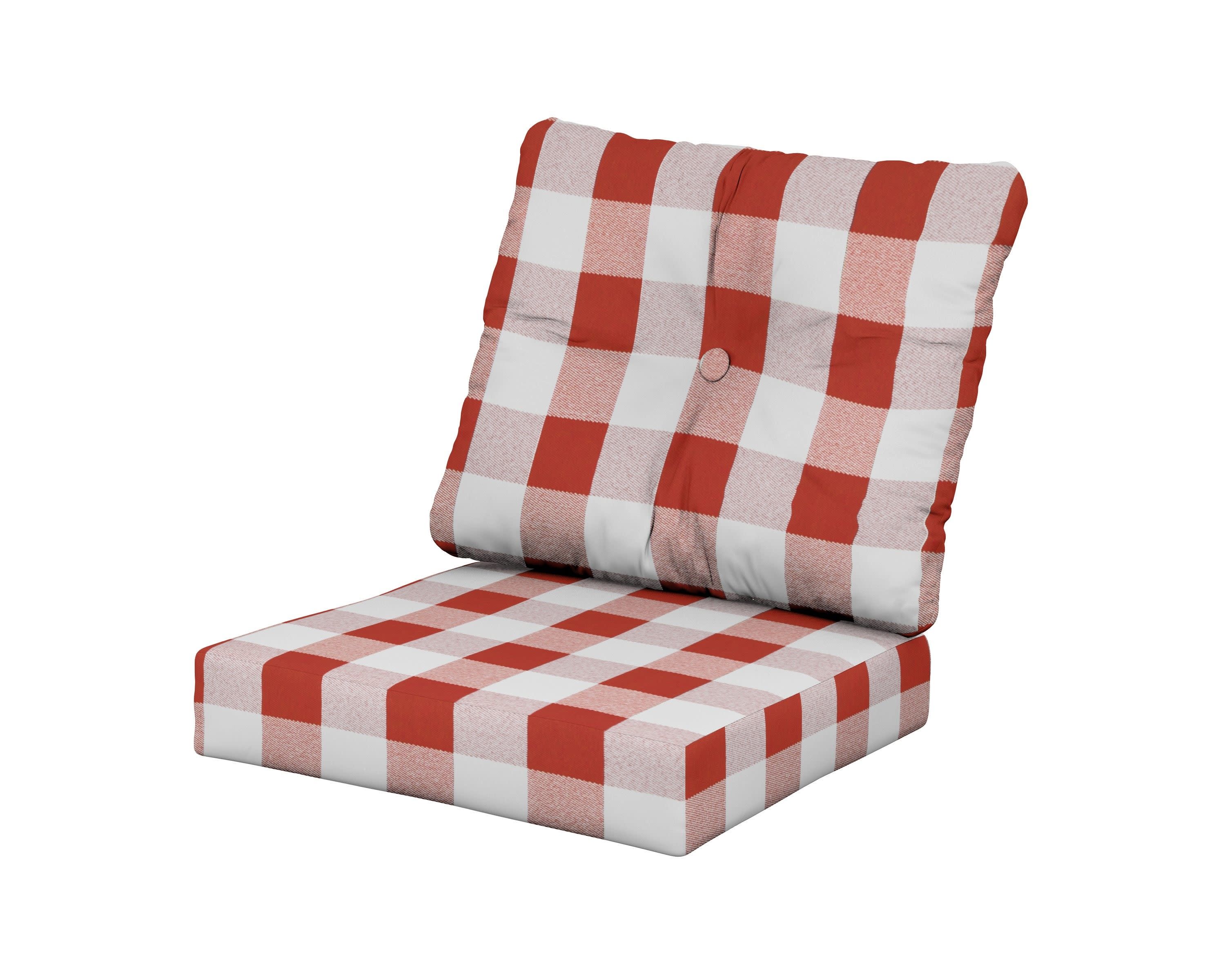 Prescott Seat/Back Cushions in Buffalo Plaid Crimson