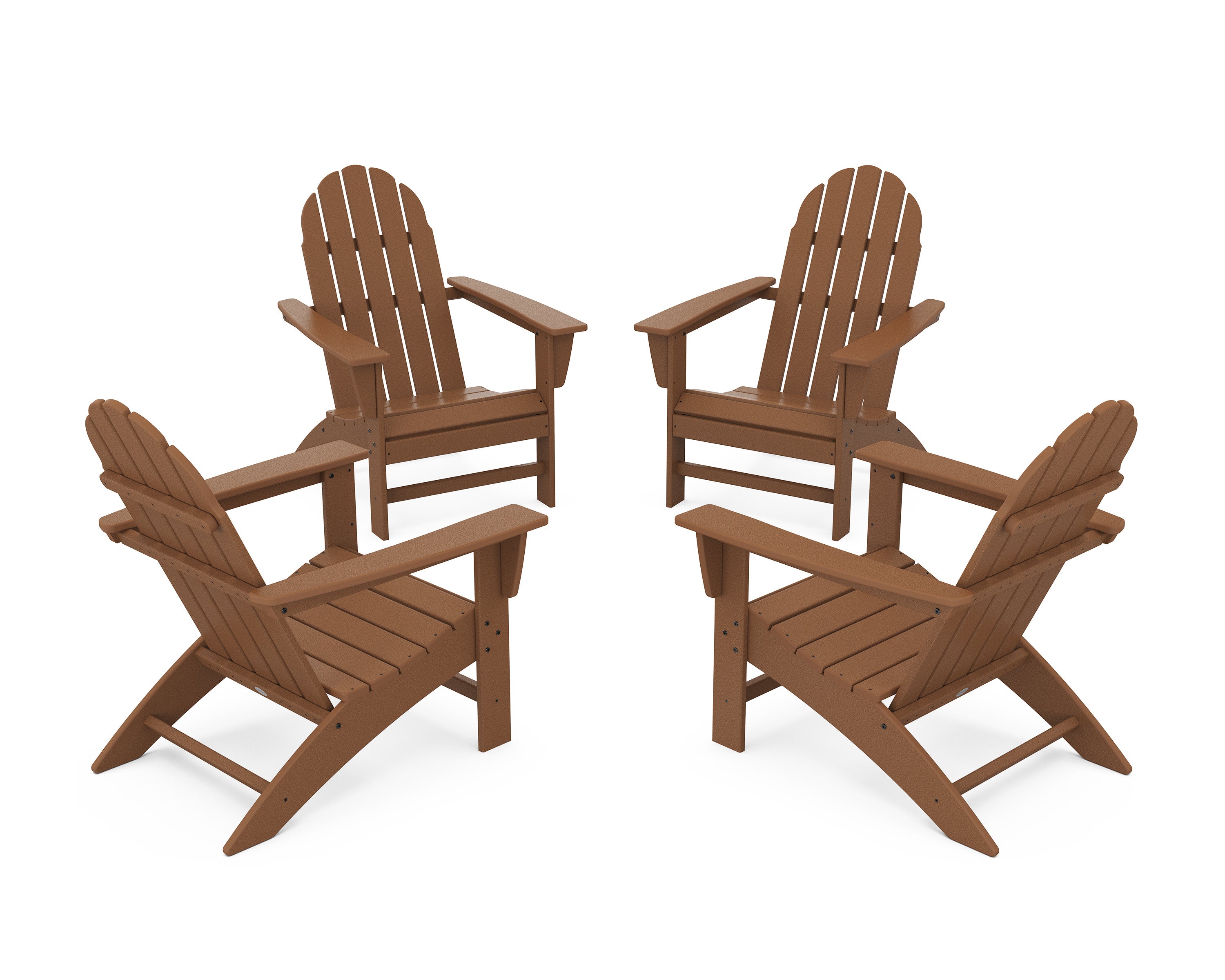 Vineyard 4-Piece Adirondack Conversation Set in Teak