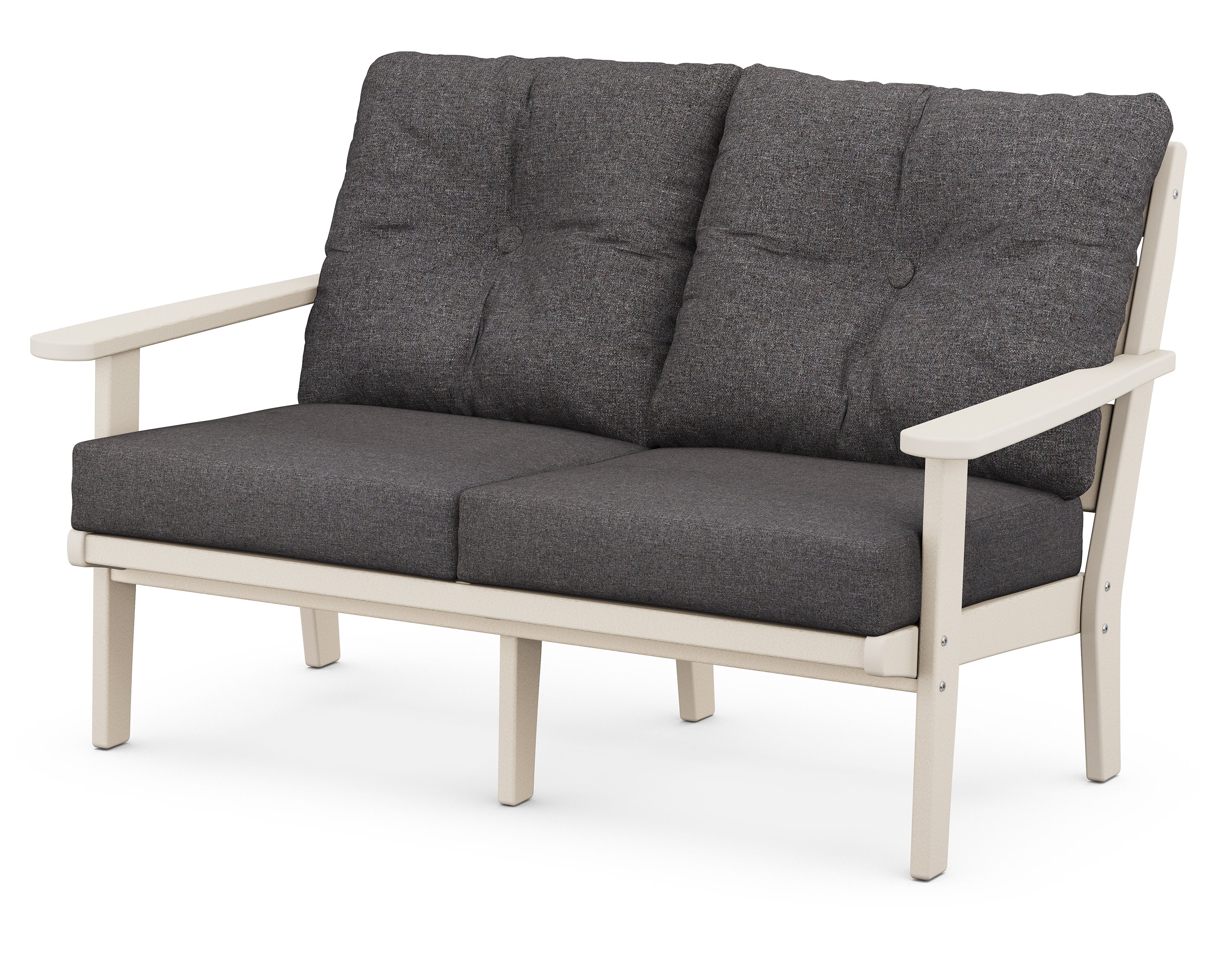 Lakeside Deep Seating Loveseat in Sand / Ash Charcoal