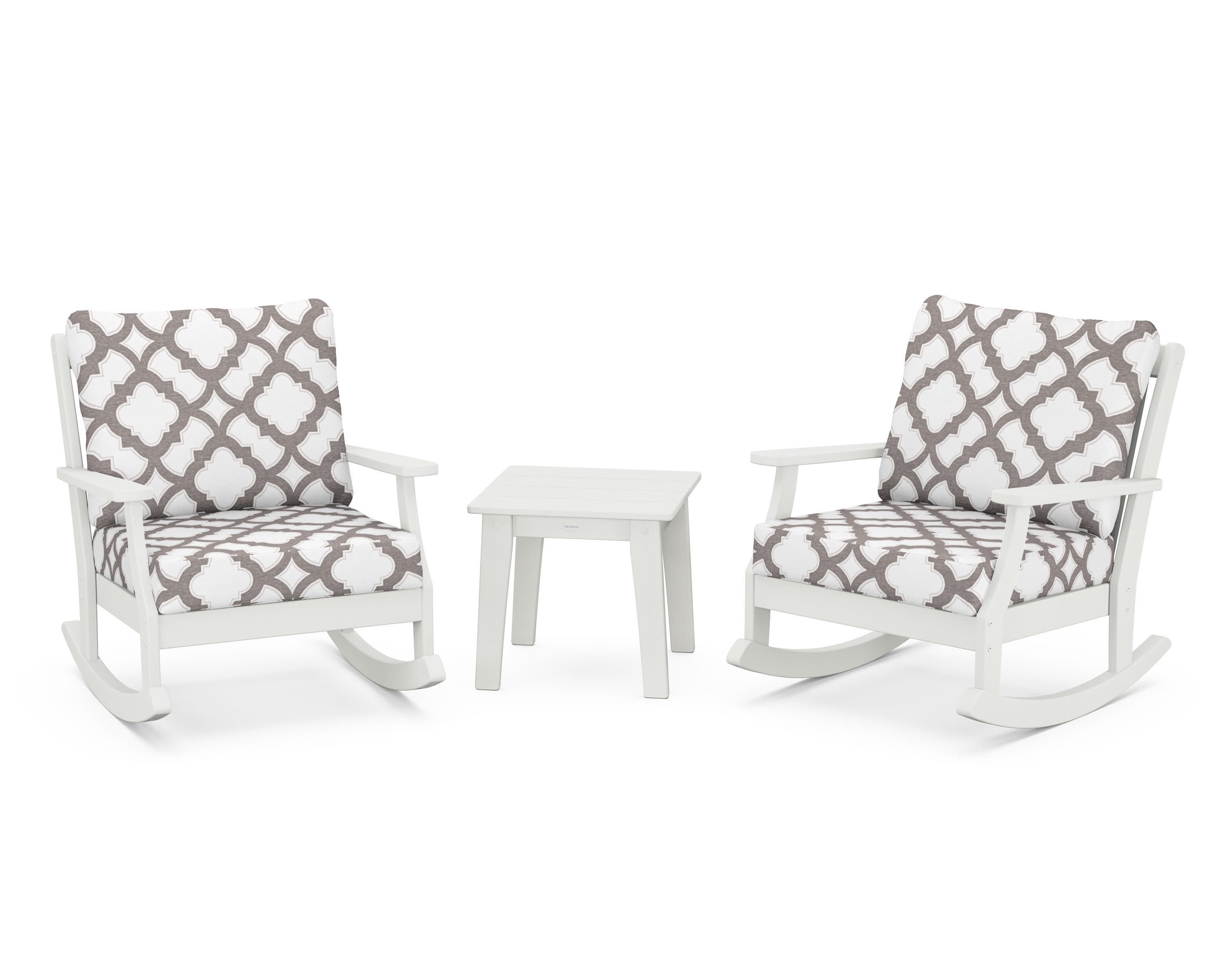 Braxton 3-Piece Deep Seating Rocker Set in Vintage White / Trellis Grey Mist