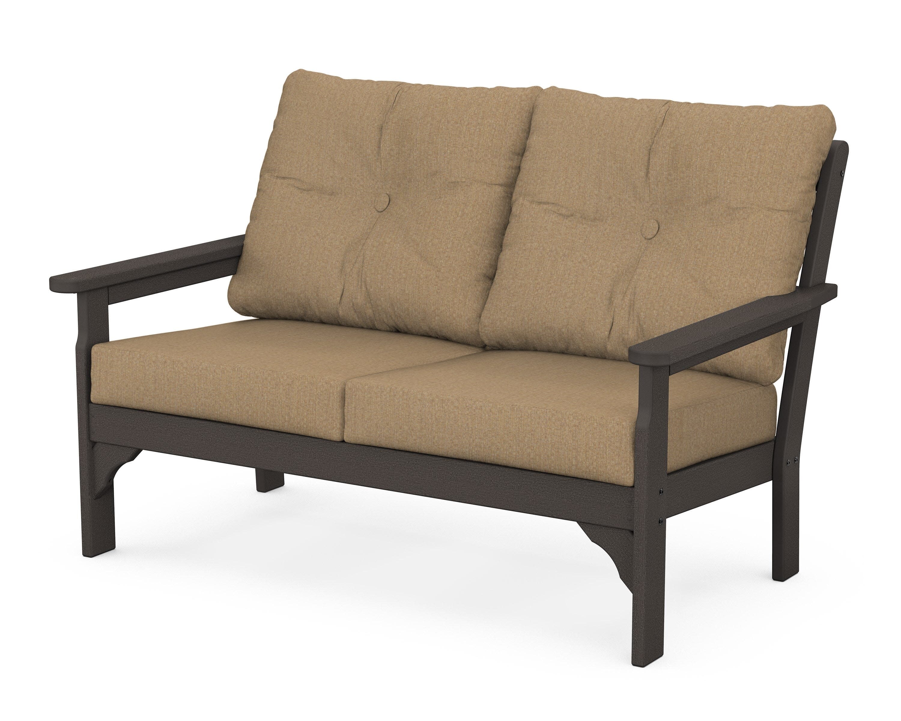 Vineyard Deep Seating Loveseat in Vintage Coffee / Sesame