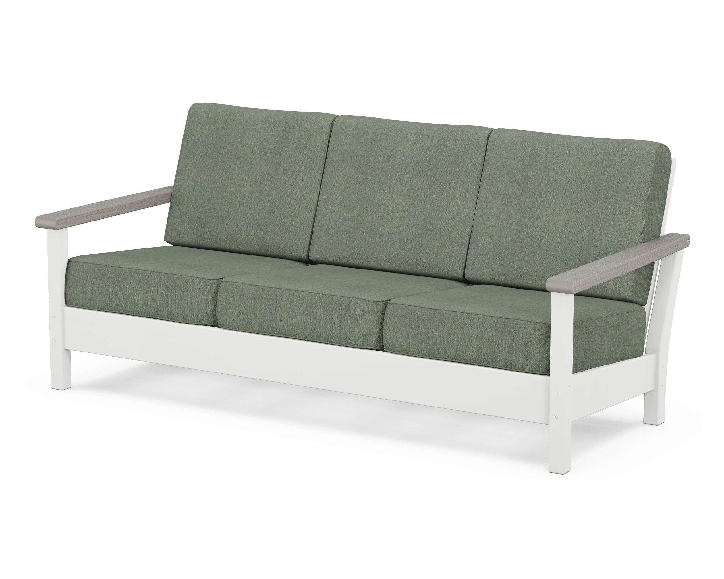 Harbour Deep Seating Sofa in White / Driftwood / Cast Sage