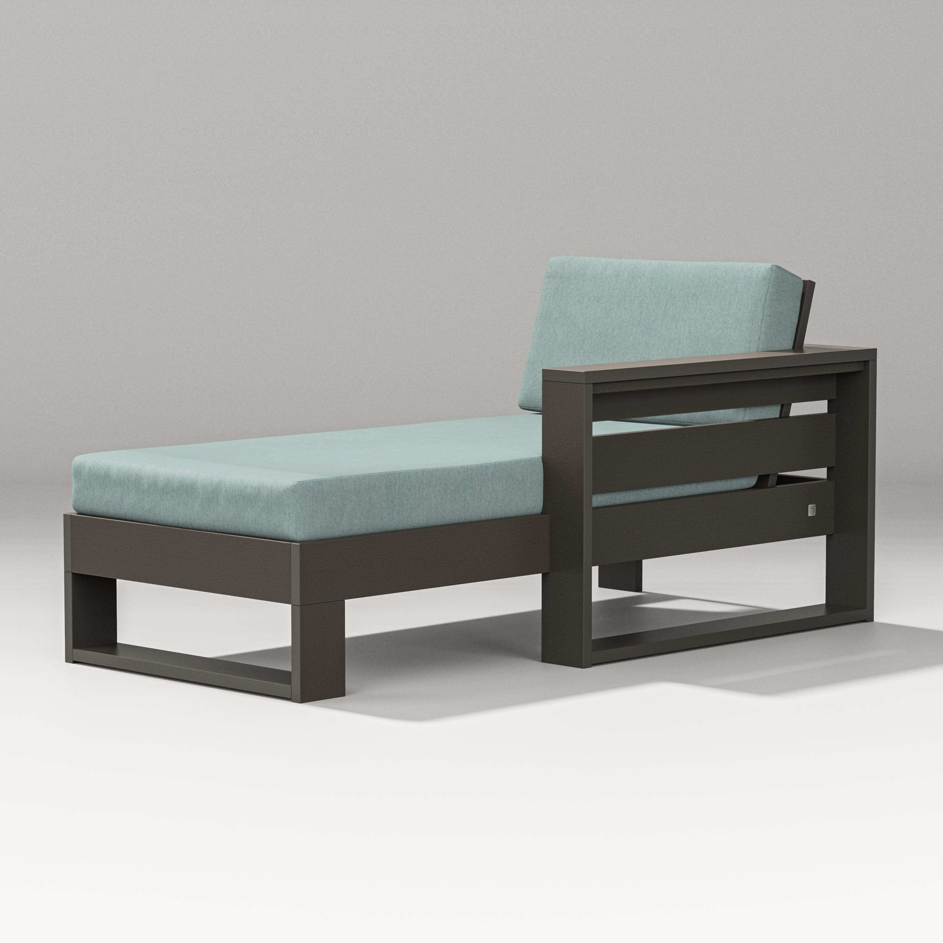 Latitude Modular Right Arm Chaise in Vintage Coffee / Glacier Spa