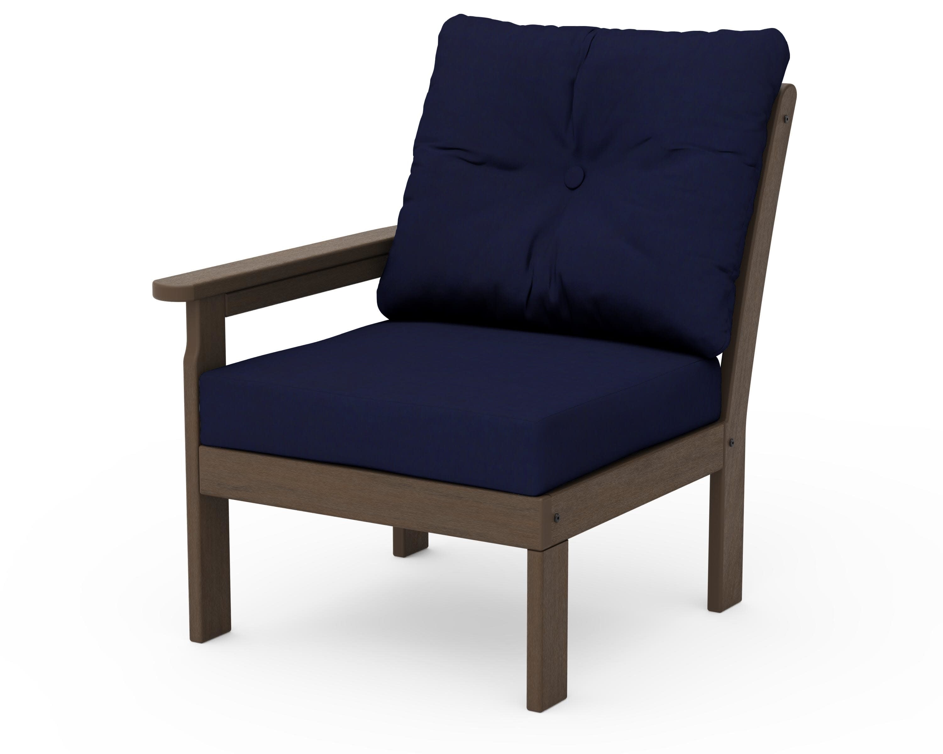 Vineyard Modular Left Arm Chair in Kona / Navy