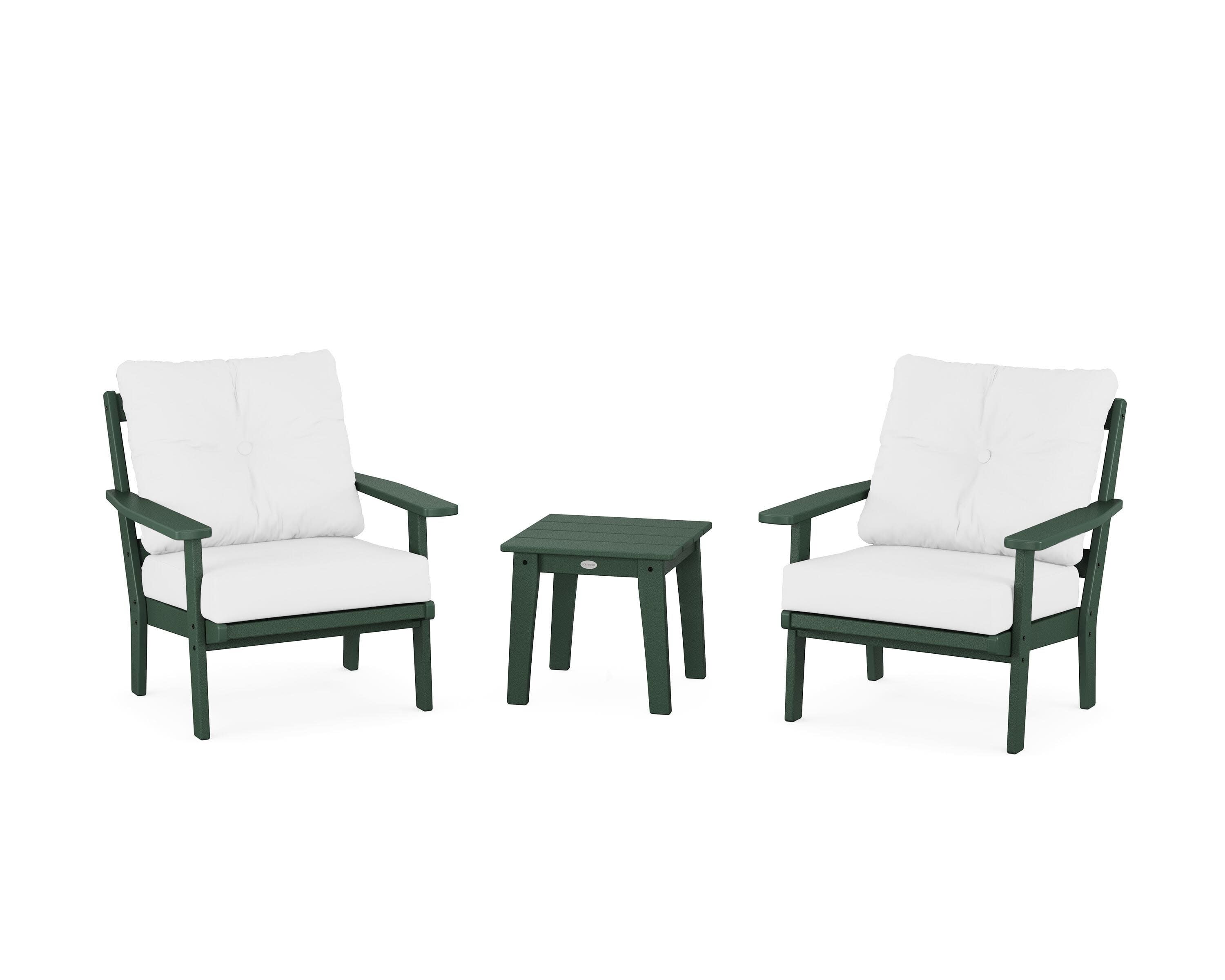 Oxford 3-Piece Deep Seating Set in Green / Natural