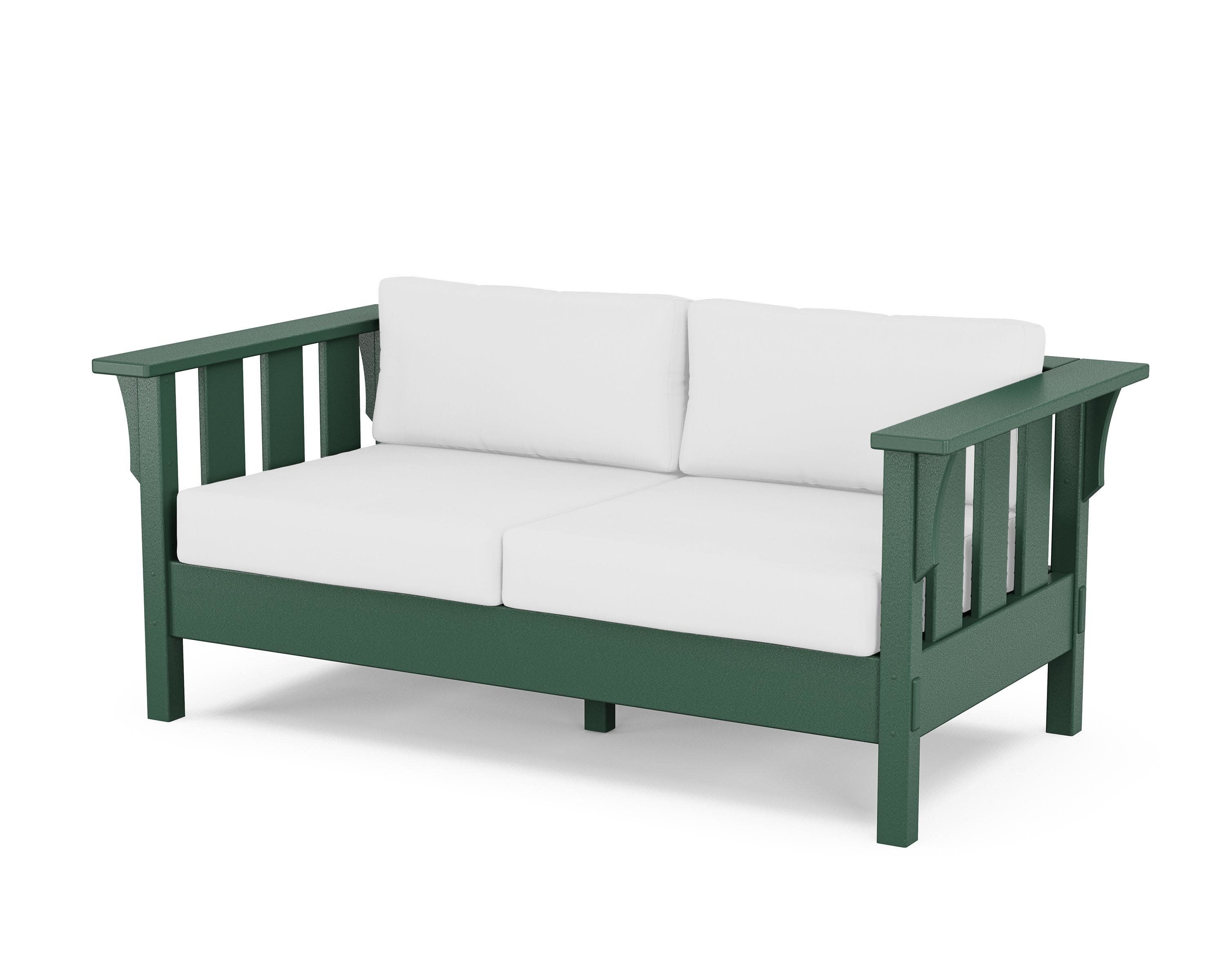 Acadia Deep Seating Loveseat in Green / Natural