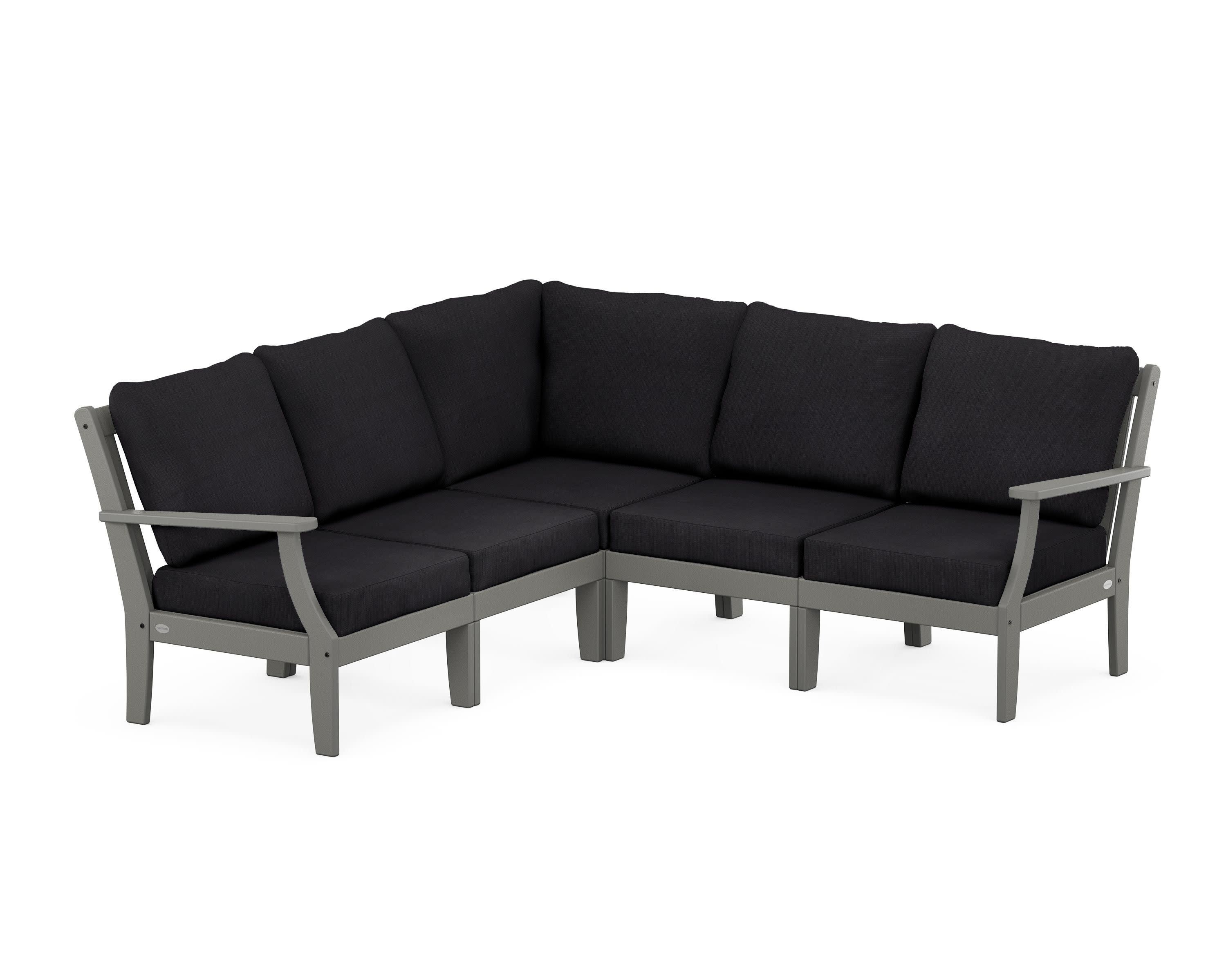 Braxton Modular 5-Piece Deep Seating Set in Slate Grey / Midnight Linen
