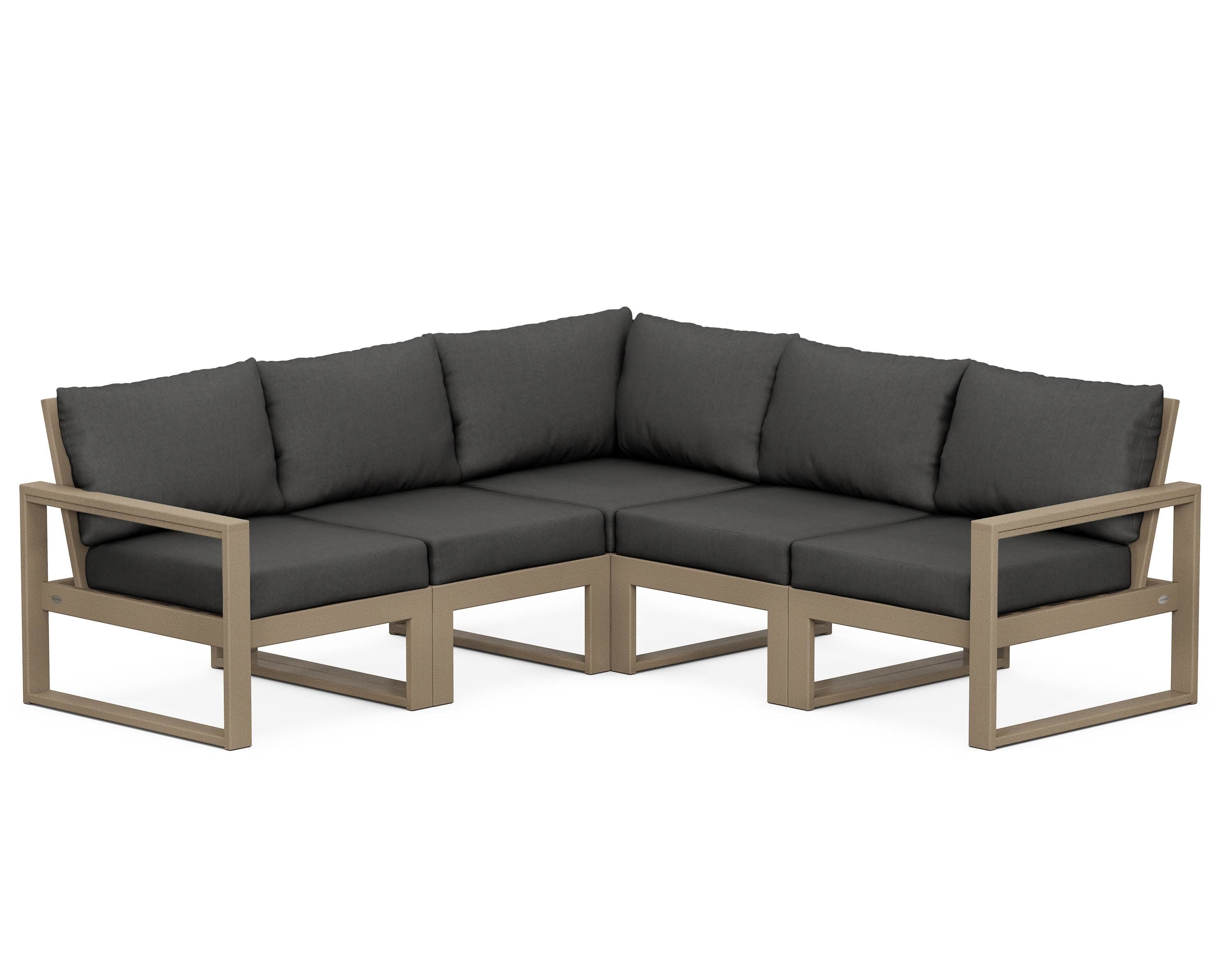 EDGE 5-Piece Modular Deep Seating Set in Vintage Sahara / Spectrum Carbon