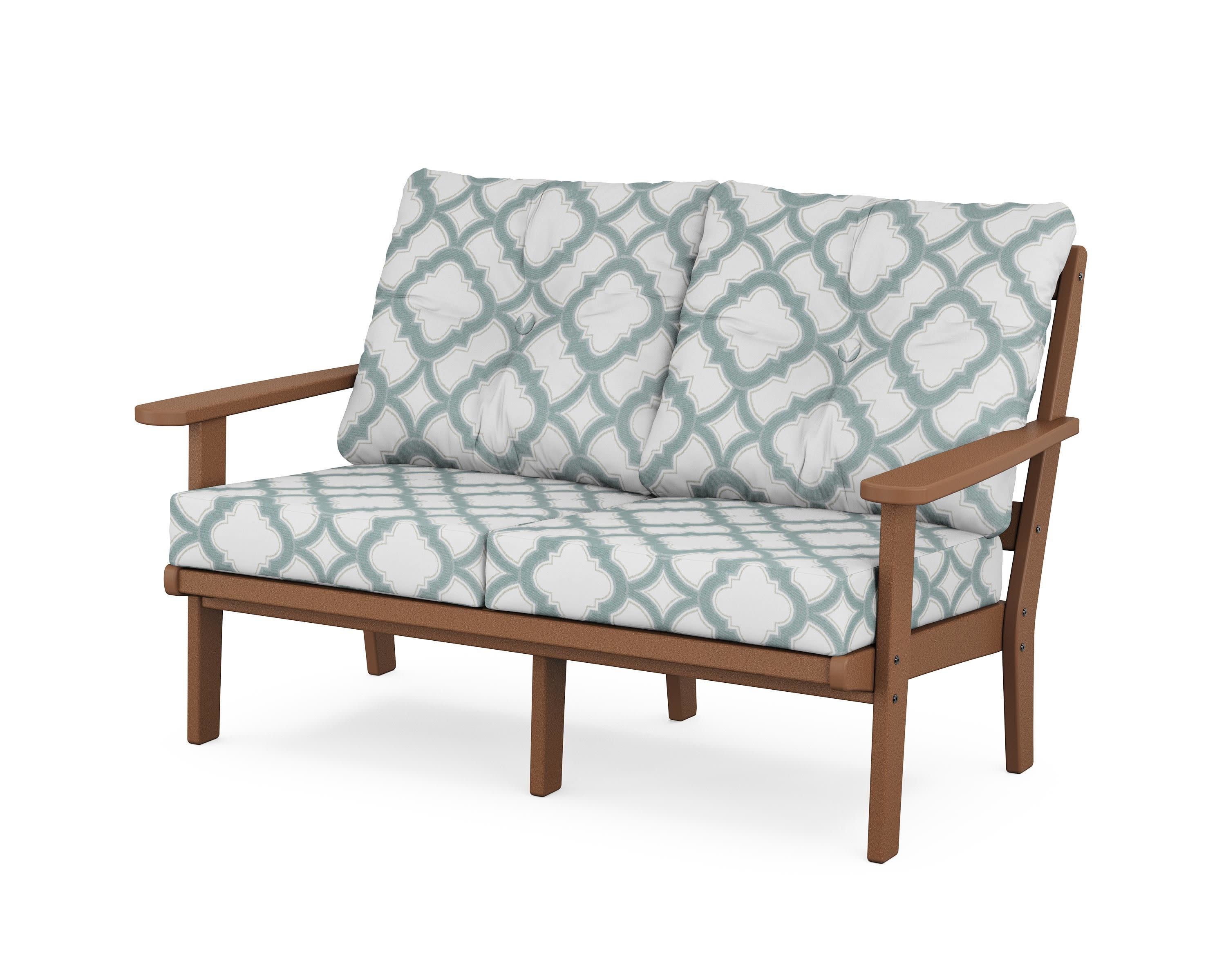 Mission Deep SeatingLoveseat in Teak / Trellis Glacier Spa