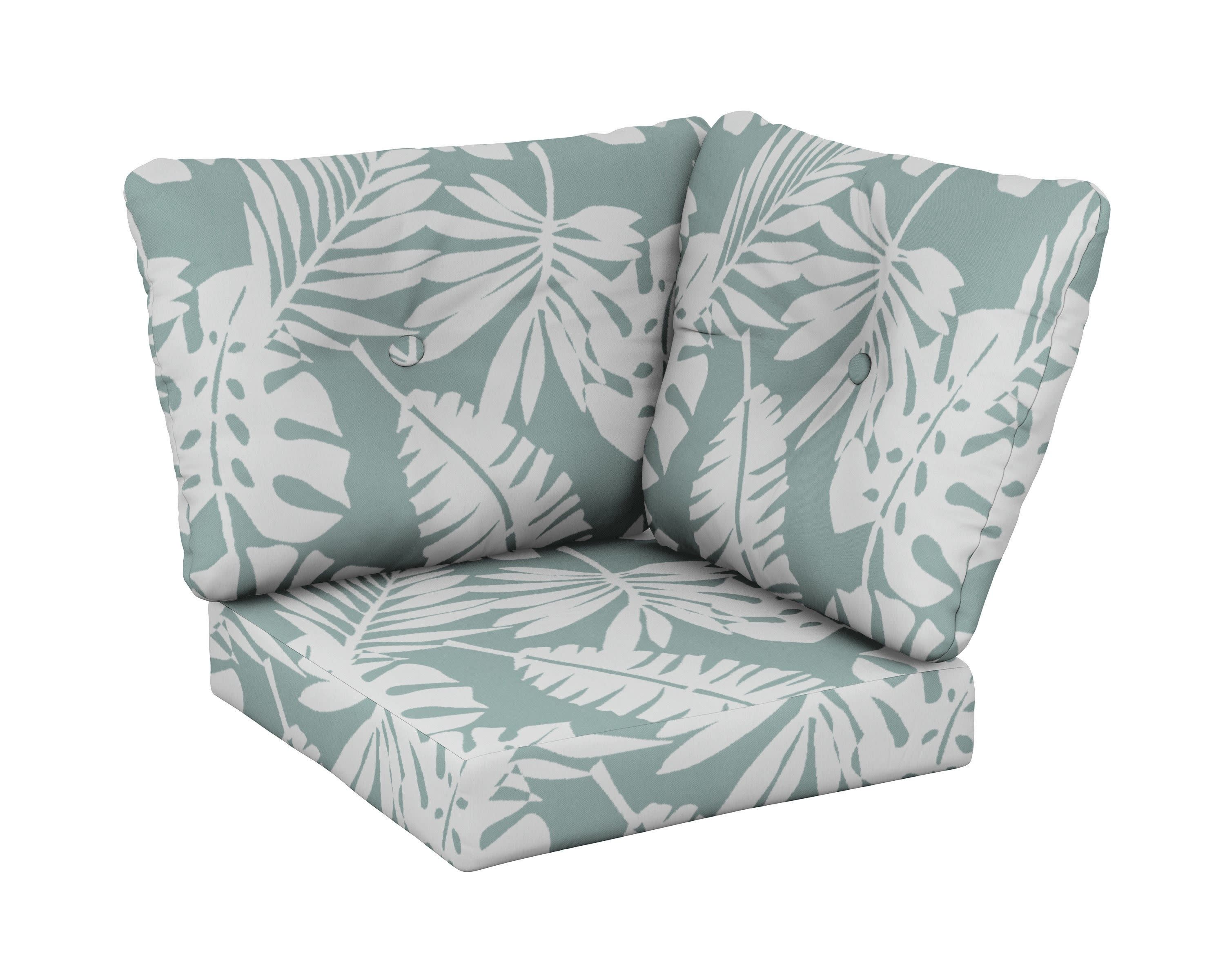 Modular Corner Cushion in Leaf Glacier Spa