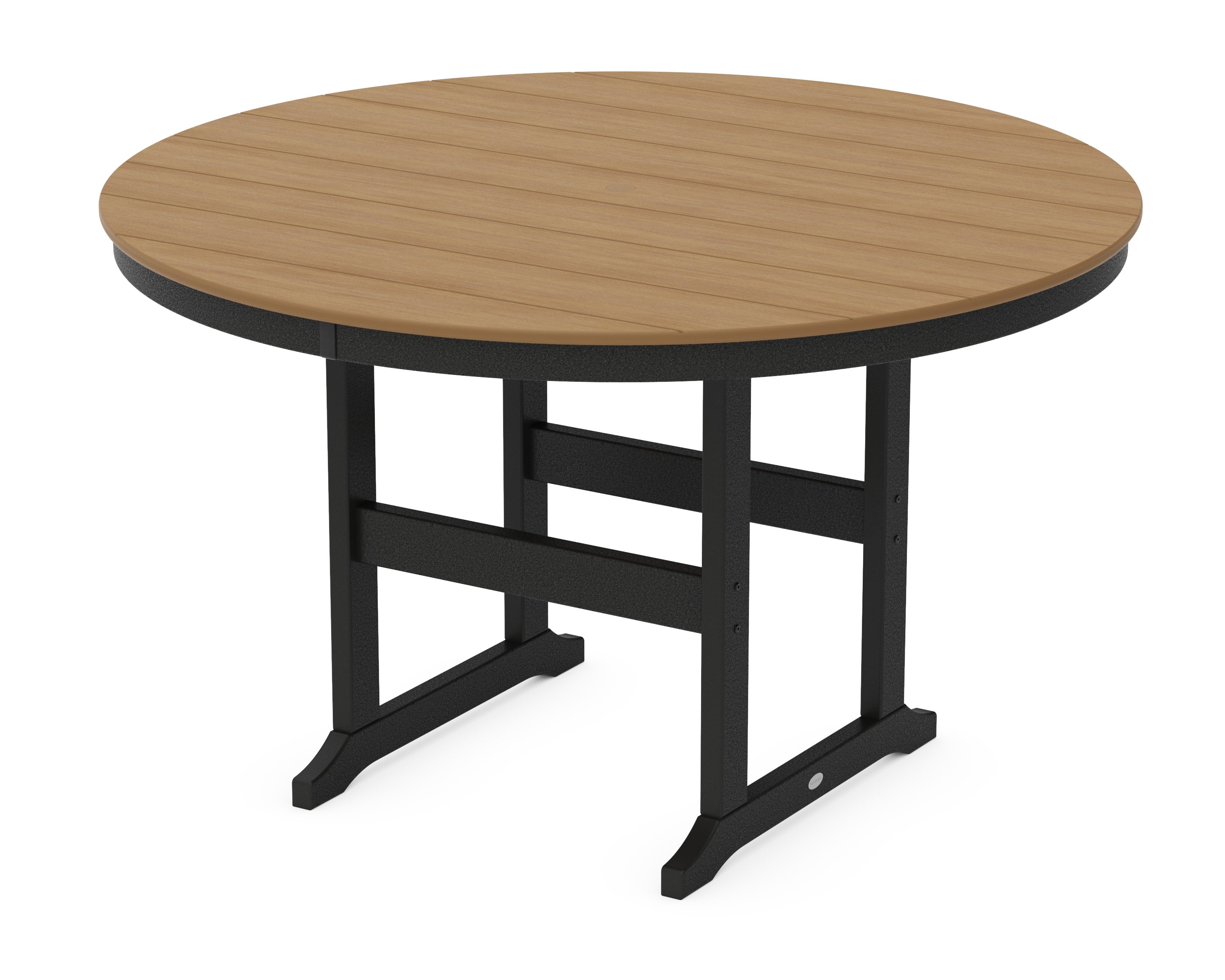 60" Round Farmhouse Counter Table in Black / Natural