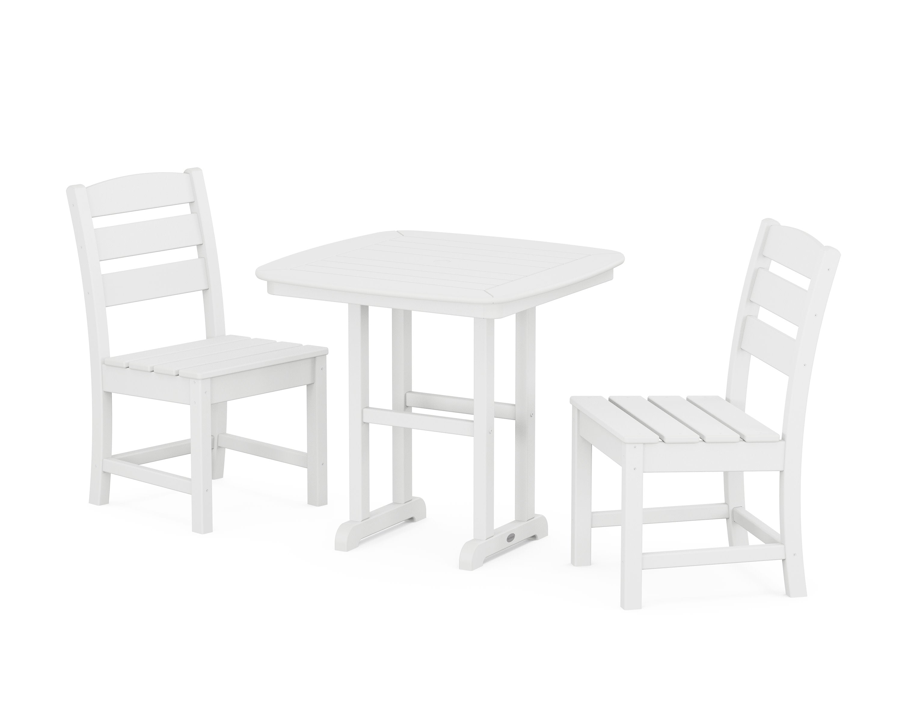 Lakeside Side Chair 3-Piece Dining Set in White