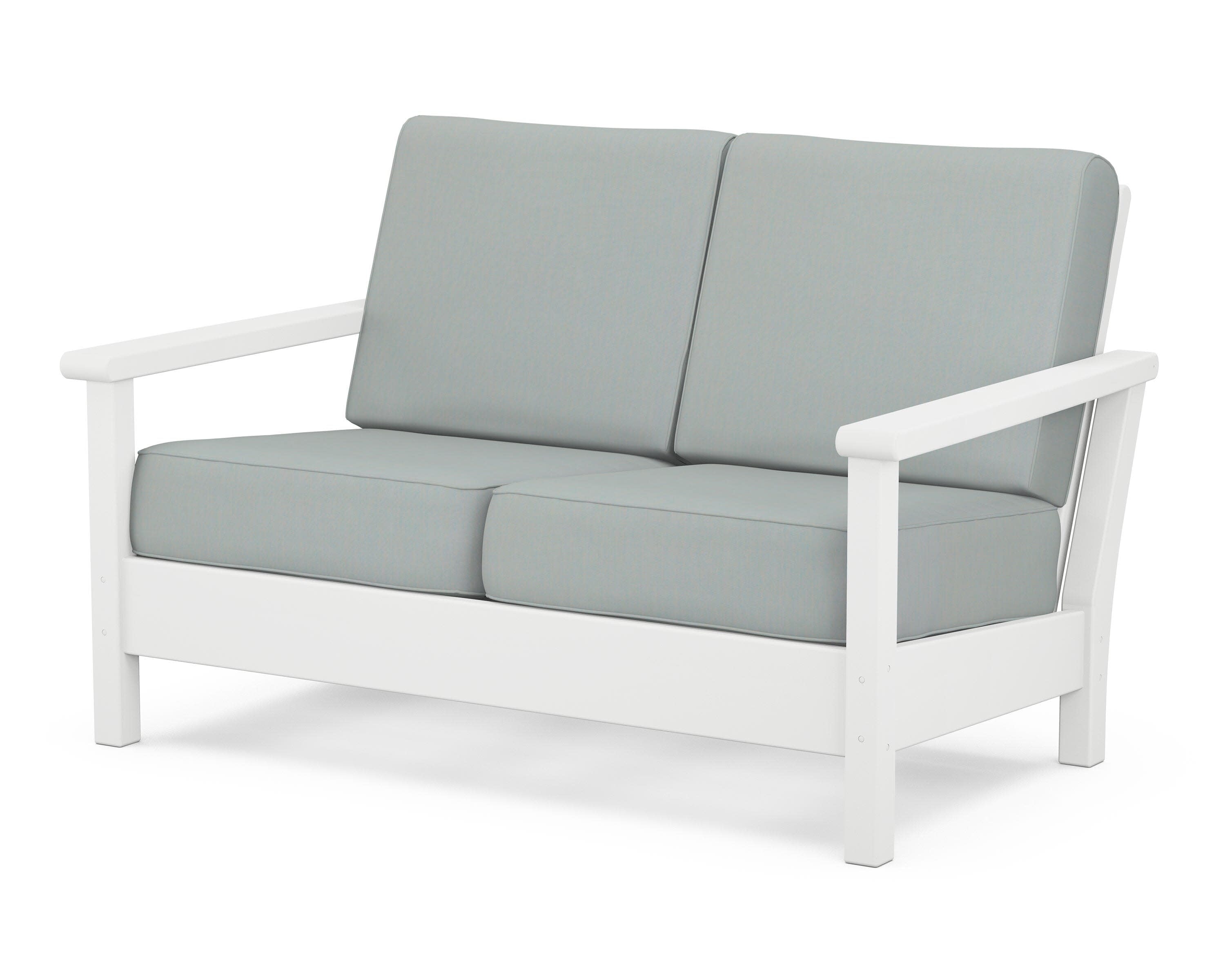 Harbour Deep Seating Loveseat in White / Spa