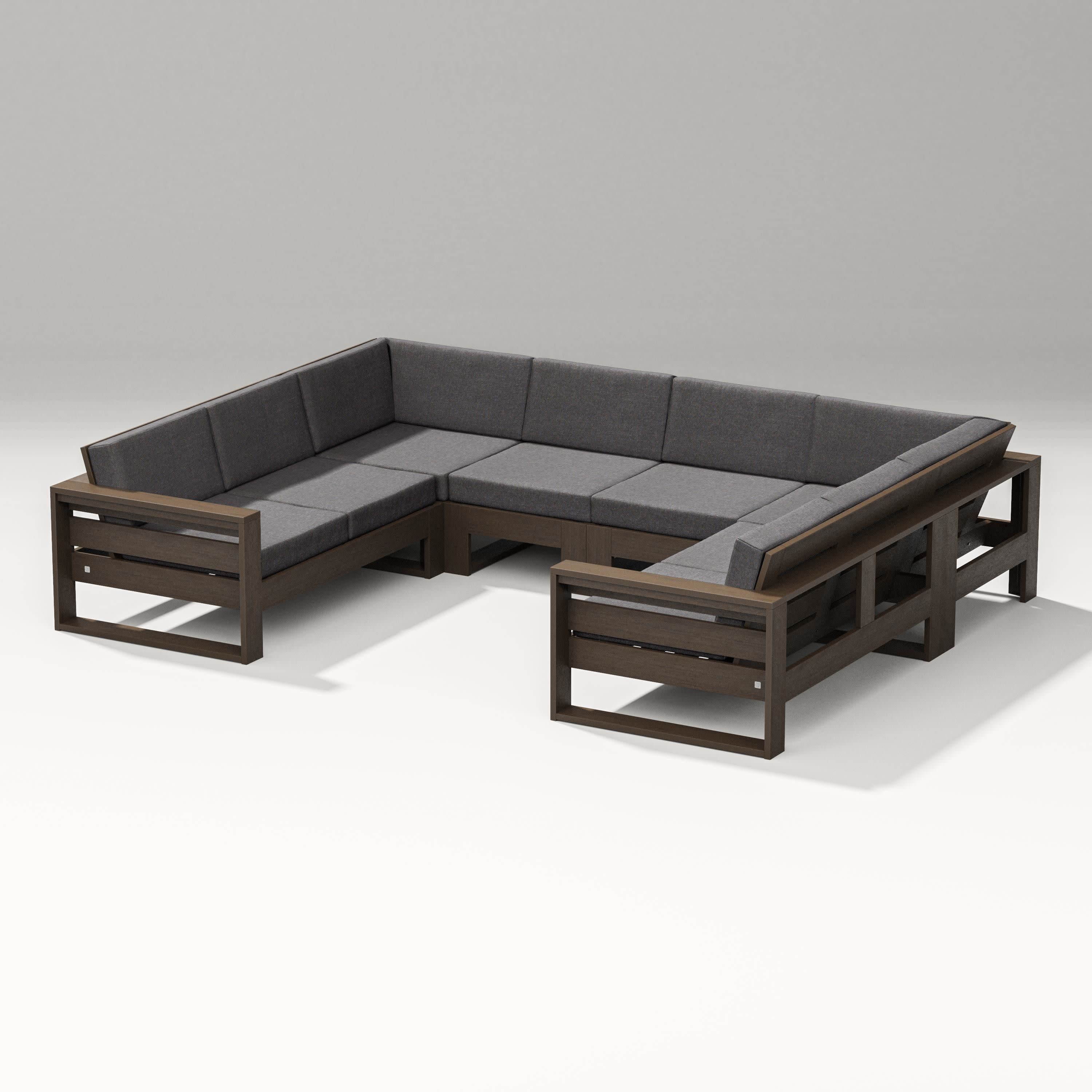 Latitude U-Shaped Sectional in Kona / Ash Charcoal