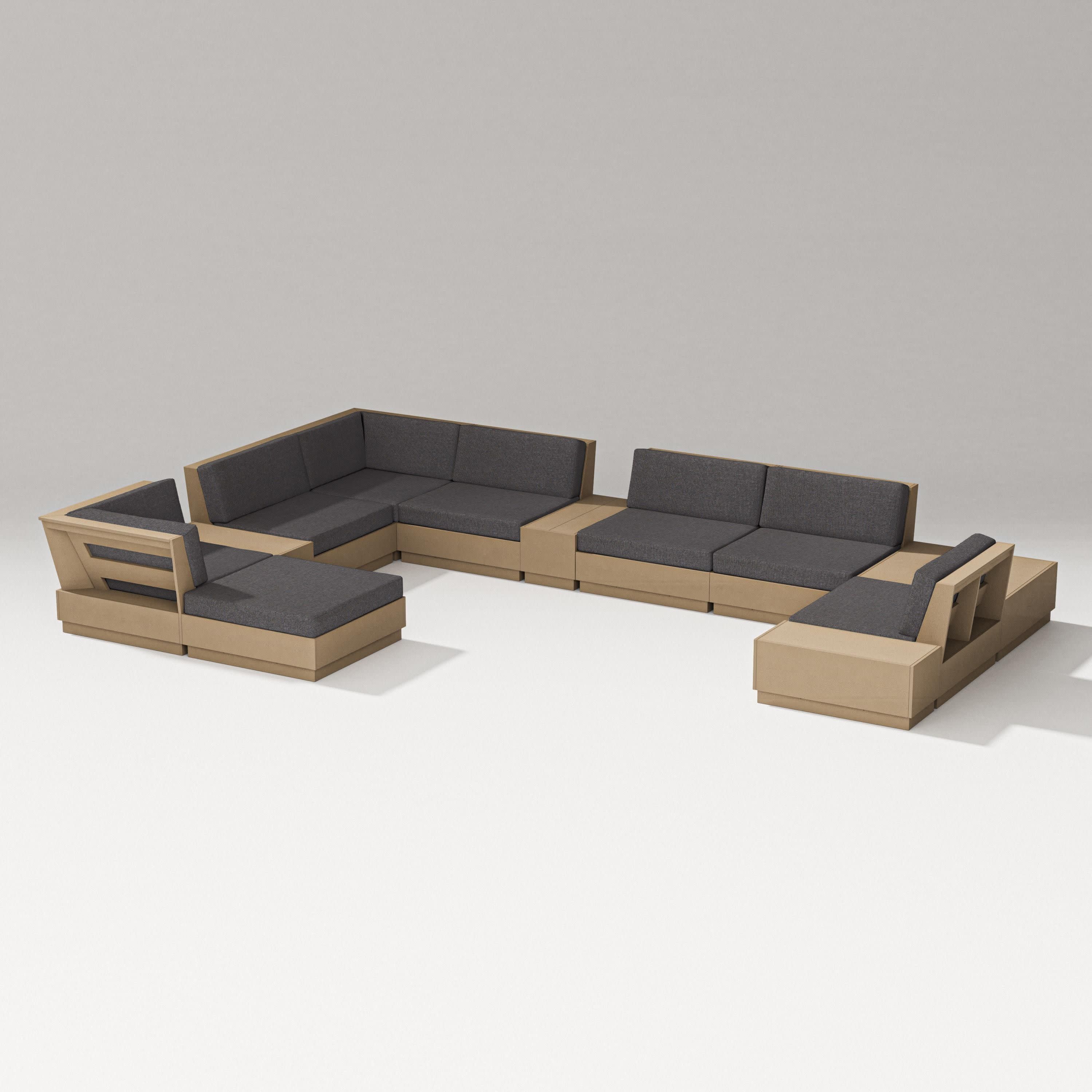 Elevate 12-Piece Conversation Sectional Set in Vintage Sahara / Ash Charcoal
